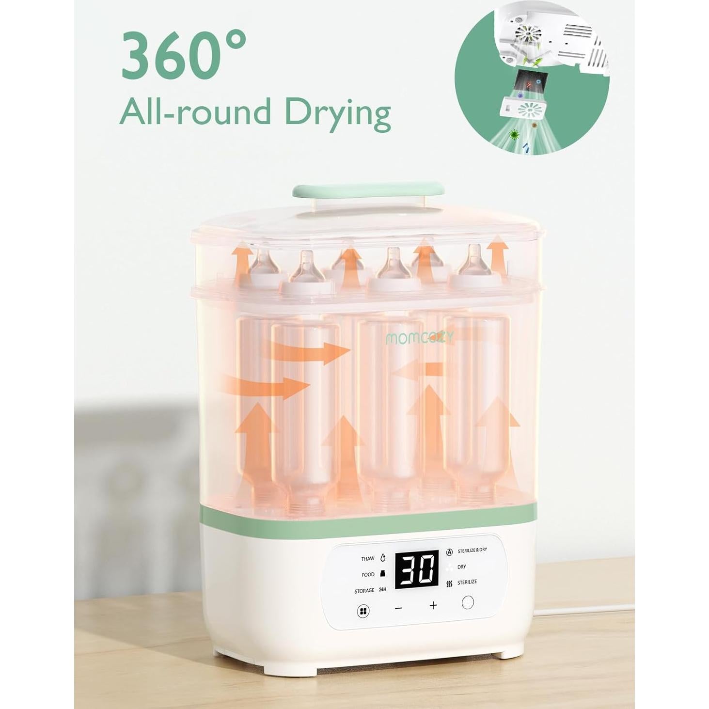 Esterilizador y Secador de Botellas Momcozy 8 en 1 2.61 kg