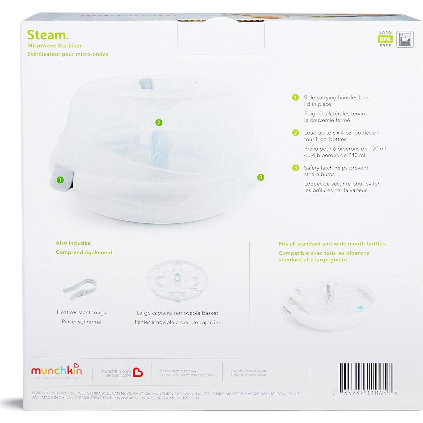 Esterilizador de Botellas Munchkin Steam para Microondas