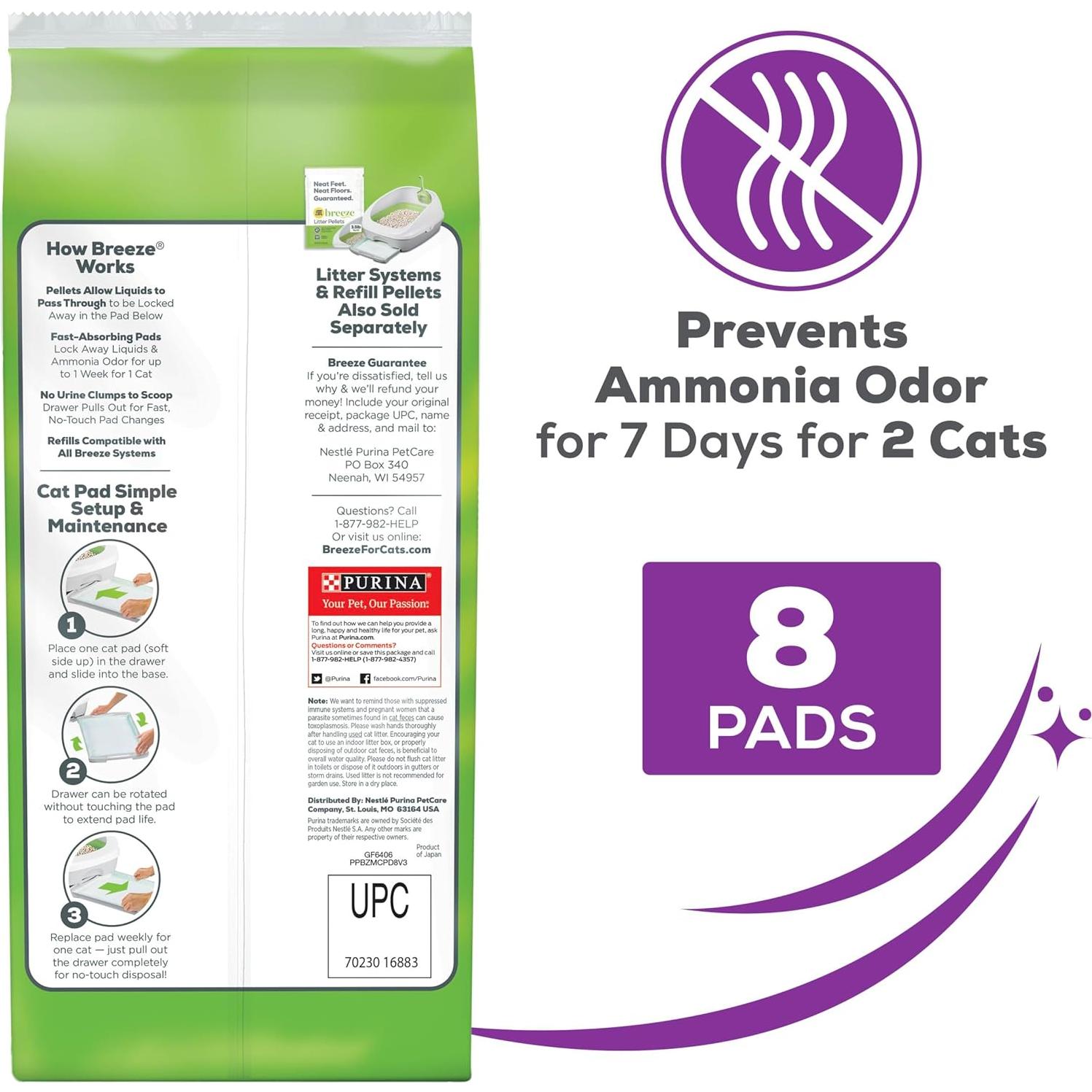 Recarga de Almohadillas para Gatos Purina Tidy Cats Breeze - 8 Unidades