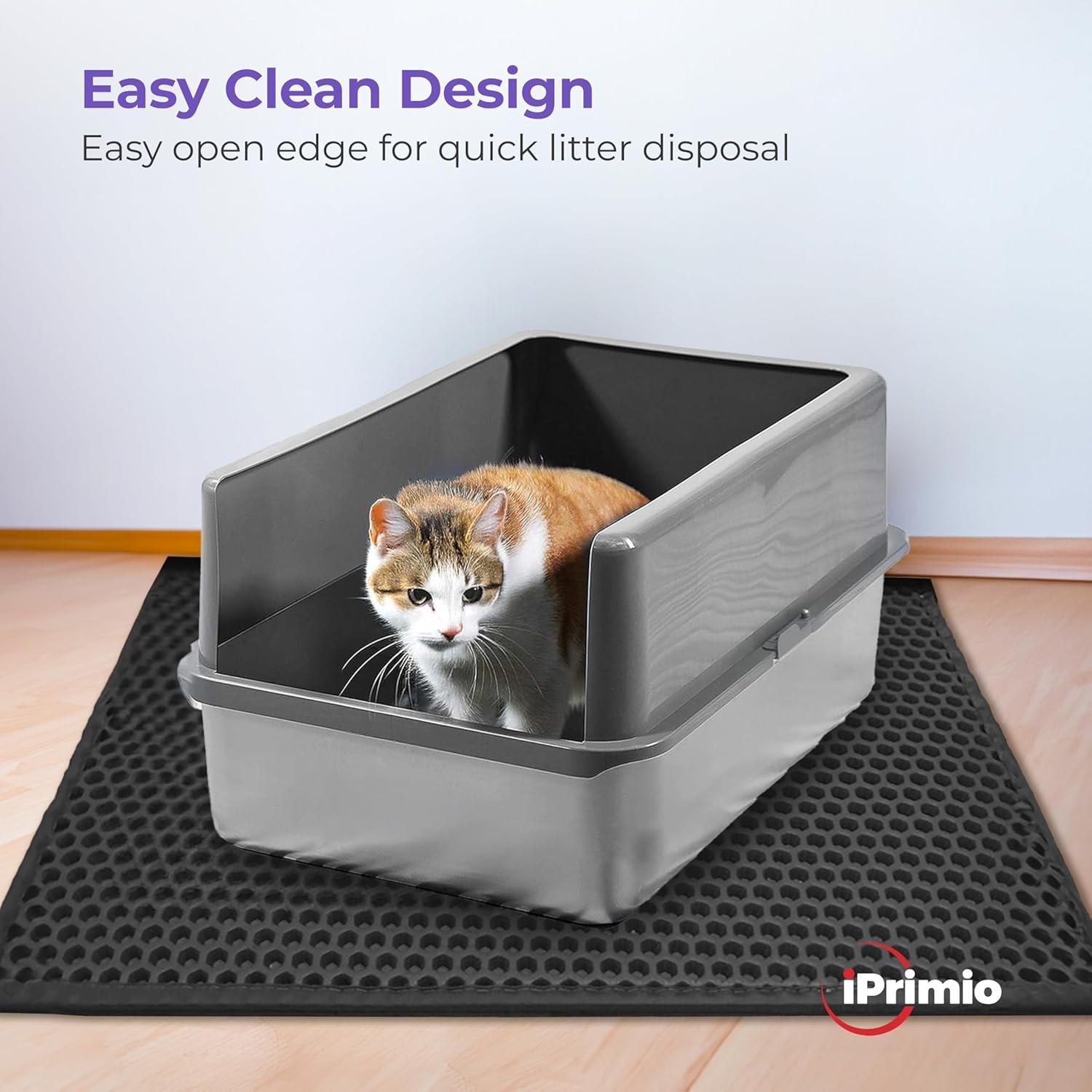Alfombrilla Grande para Arena de Gato iPrimio 76.2x58.4 cm Negra