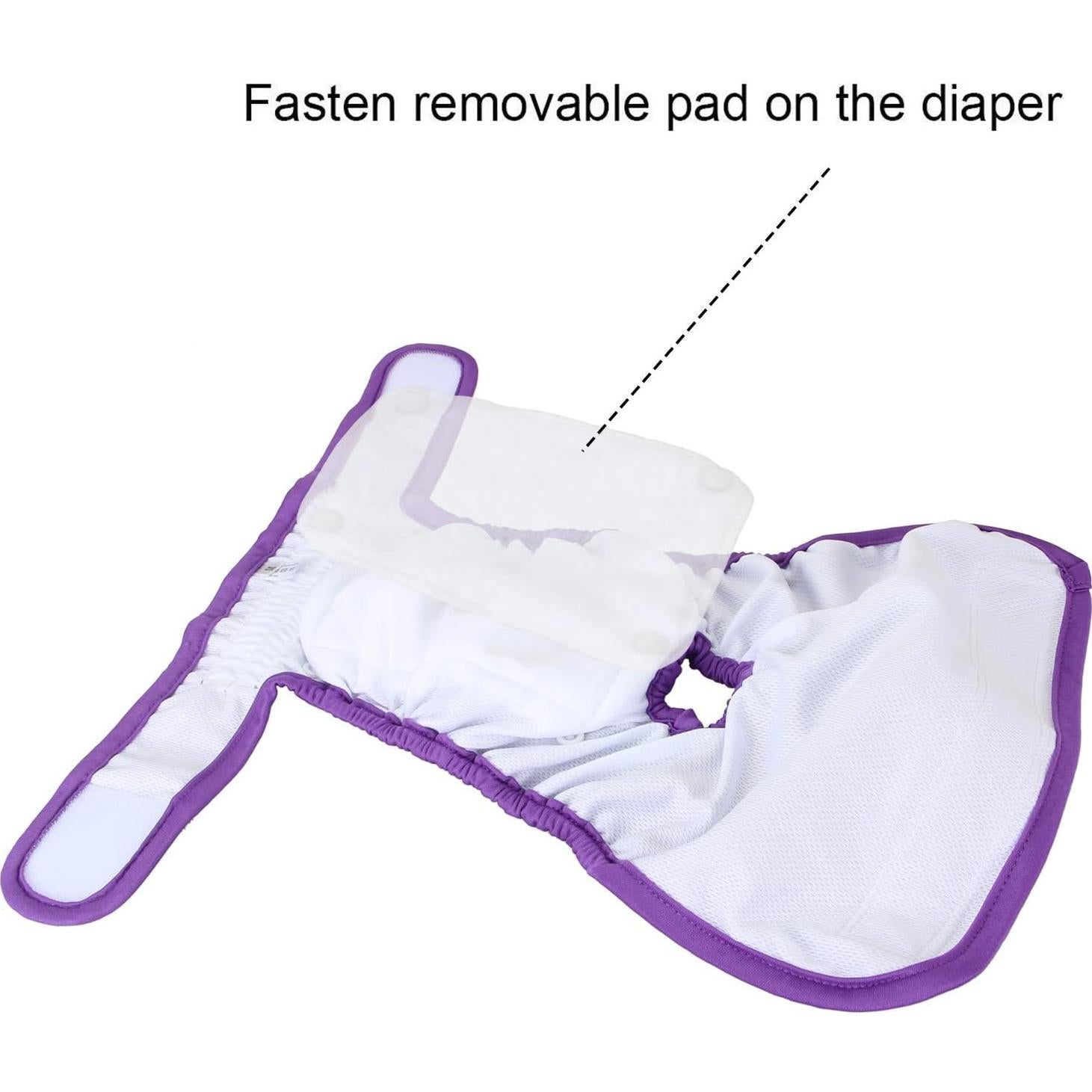 Teamoy Reusable Female Dog Diapers with Removable Pads(Pack of 4), Washable Doggie Diaper Wraps for Female Dogs, Super-Absorbent, Comfortable and Stylish, XL