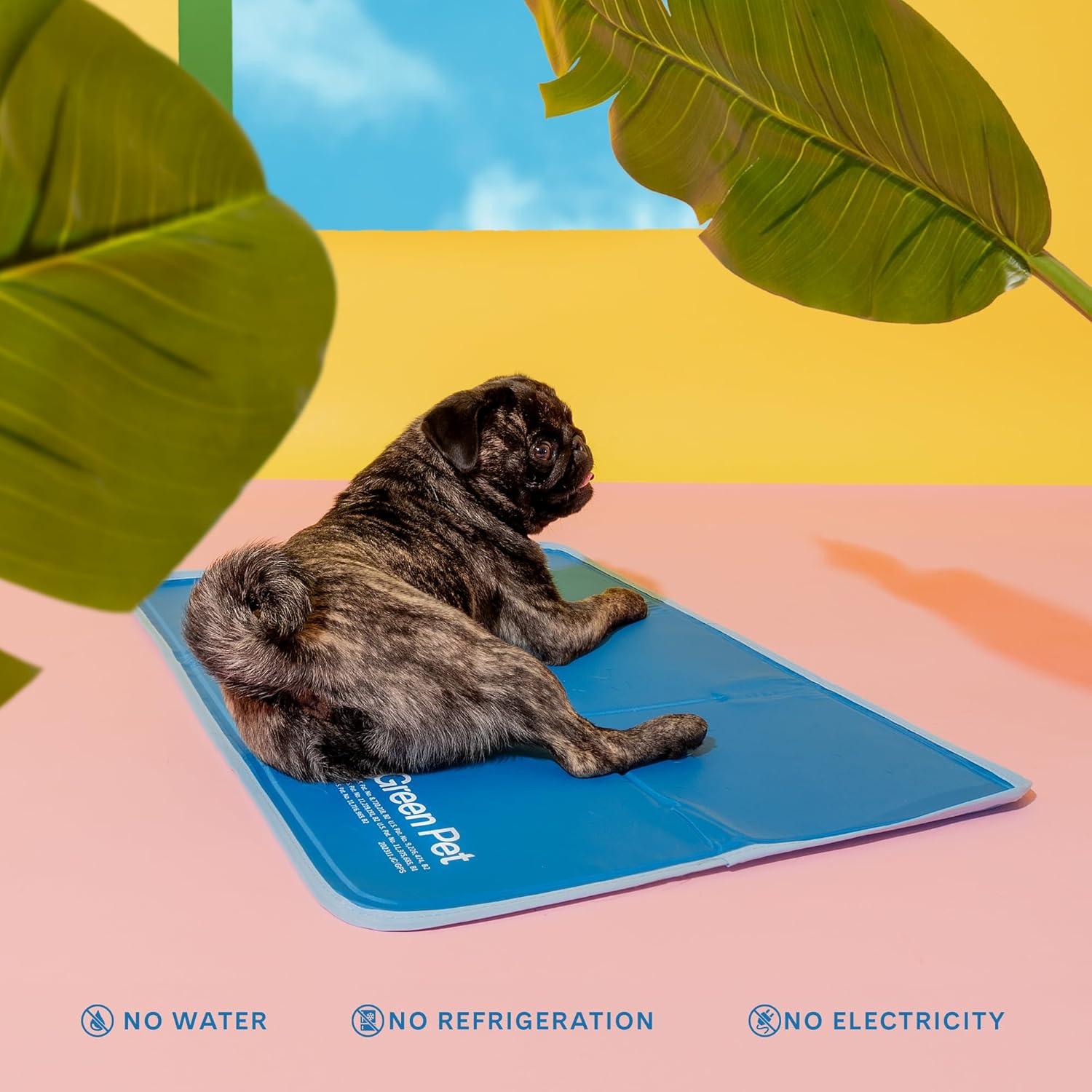 Almohadilla Fresca para Mascotas The Green Pet Shop Mediana Azul - Gel Autocoolante para Perros y Gatos 9.5-20.4 kg