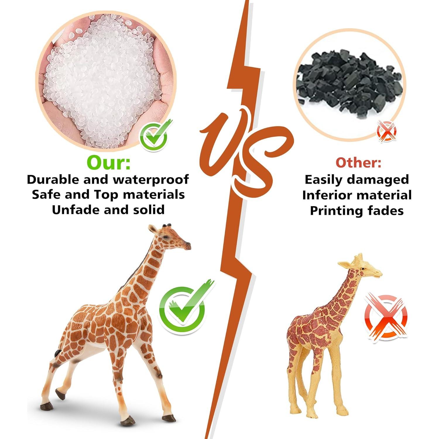 Juego de Figuras de Jirafa EYSCOTA 4 Piezas Realistas