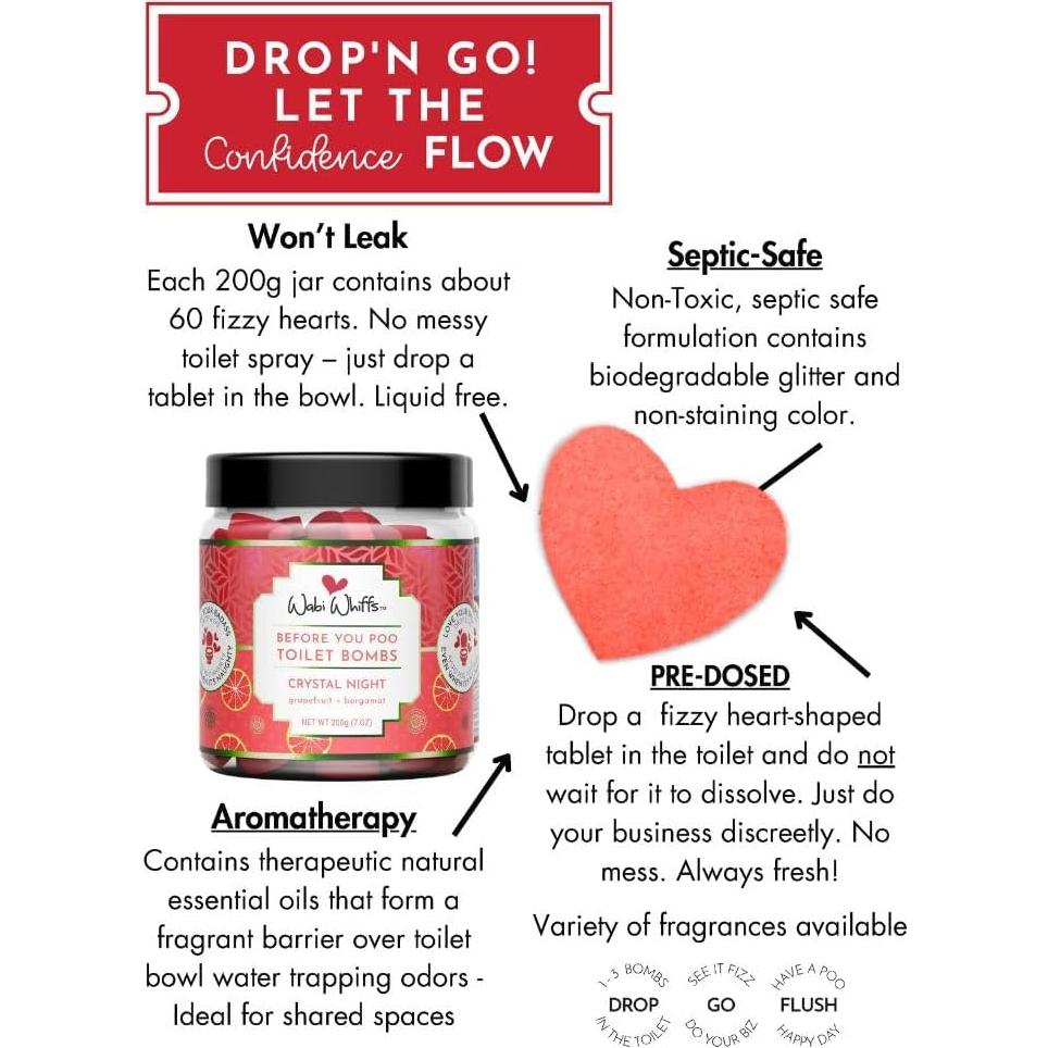 Bolas efervescentes para inodoro Wabi Whiffs Noche de cristal 60 unidades