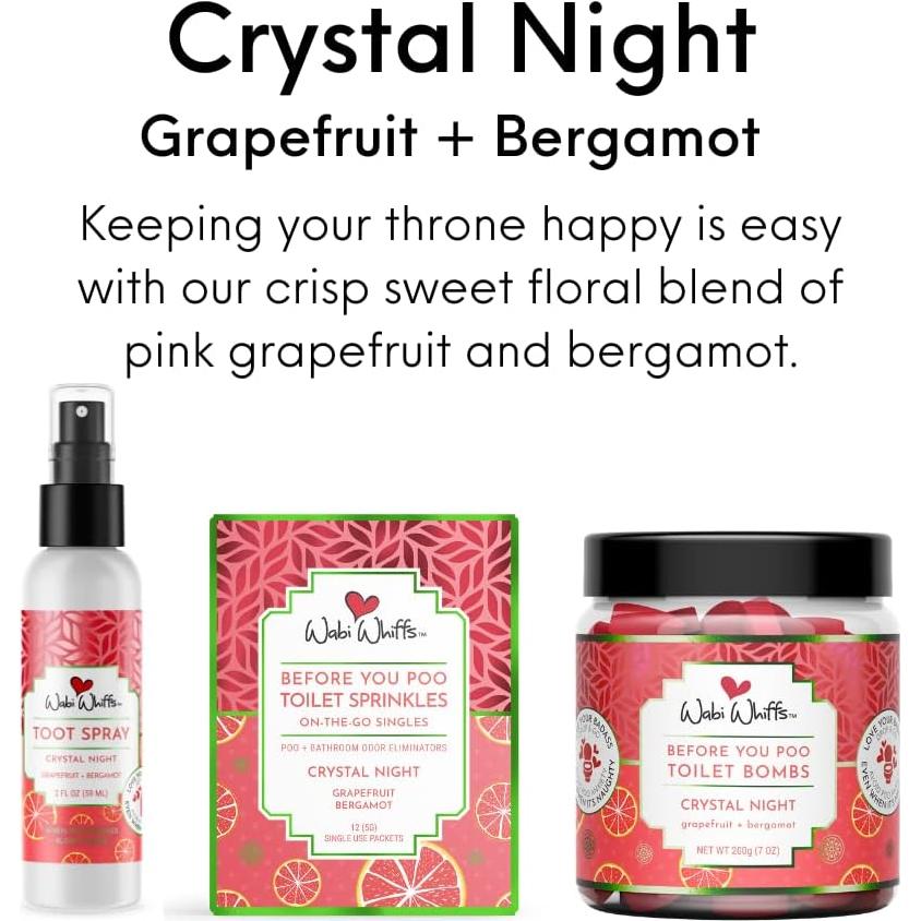 Bolas efervescentes para inodoro Wabi Whiffs Noche de cristal 60 unidades