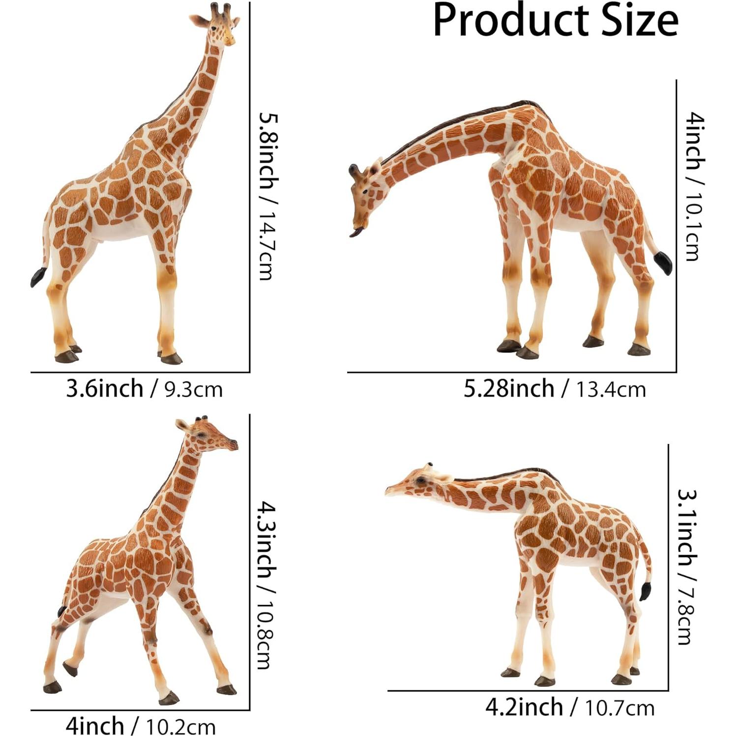 Juego de Figuras de Jirafa EYSCOTA 4 PCS Realistas