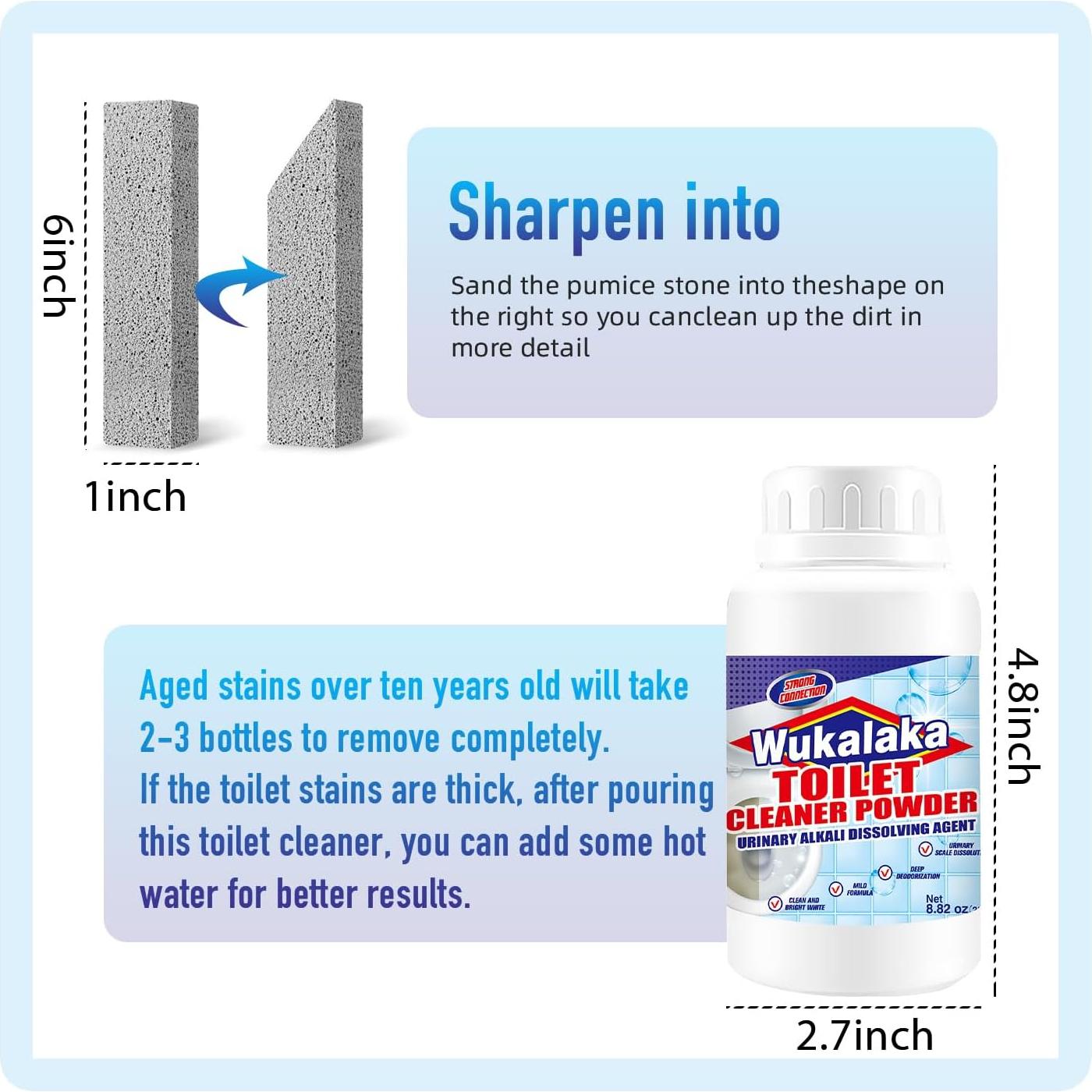 Piedra Pómez Natural WUKALKA para Limpiar Inodoros - 2 Piezas