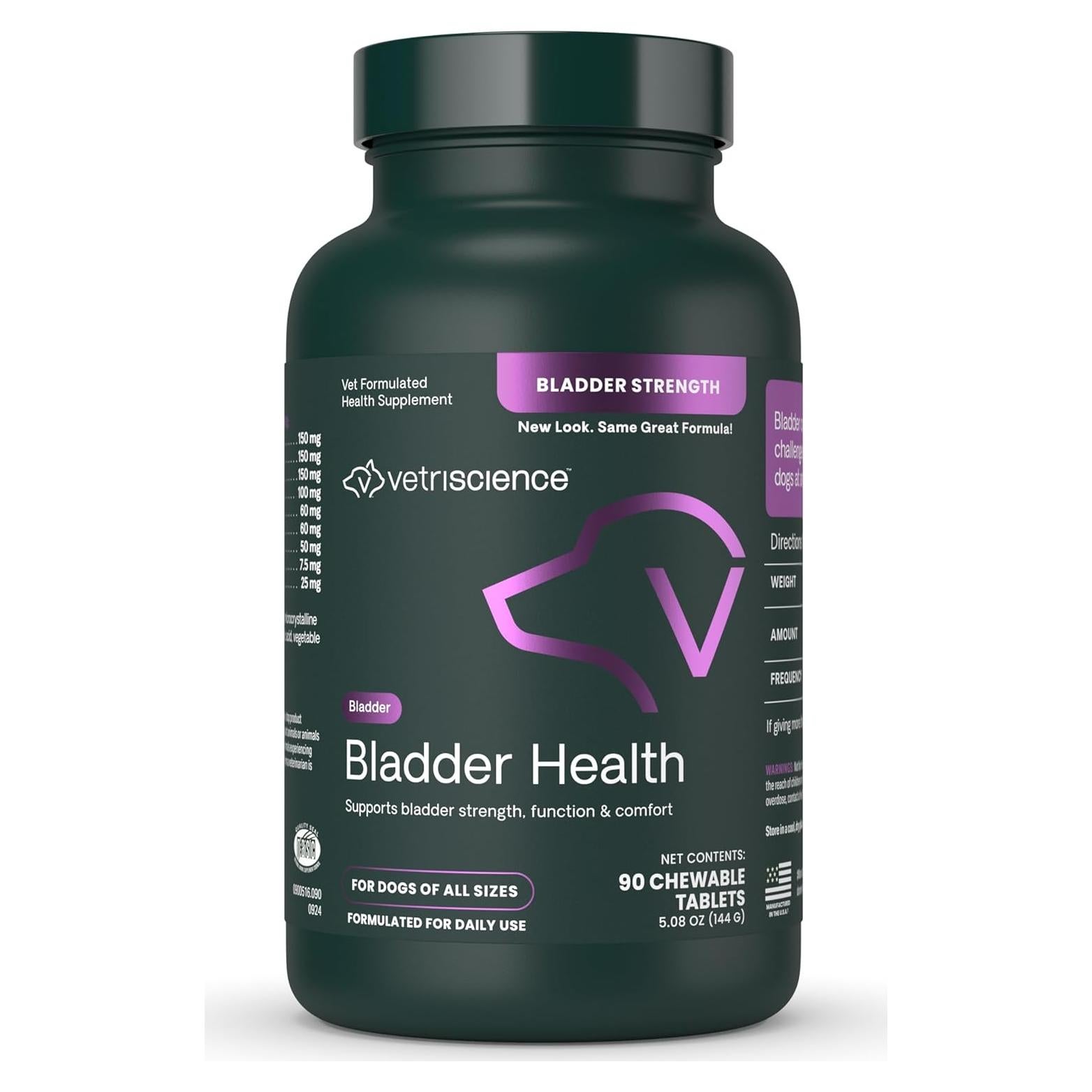 Tabletas Masticables VetriScience para Control de Vejiga Canina 90 Unidades