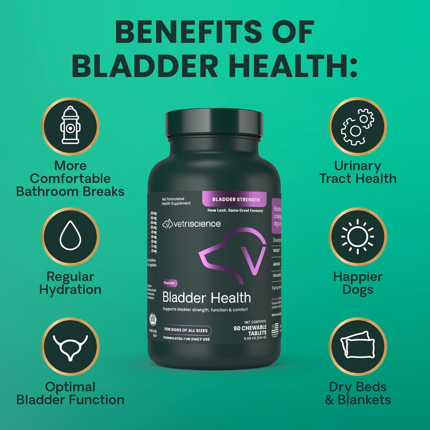 Tabletas Masticables VetriScience para Control de Vejiga Canina 90 Unidades