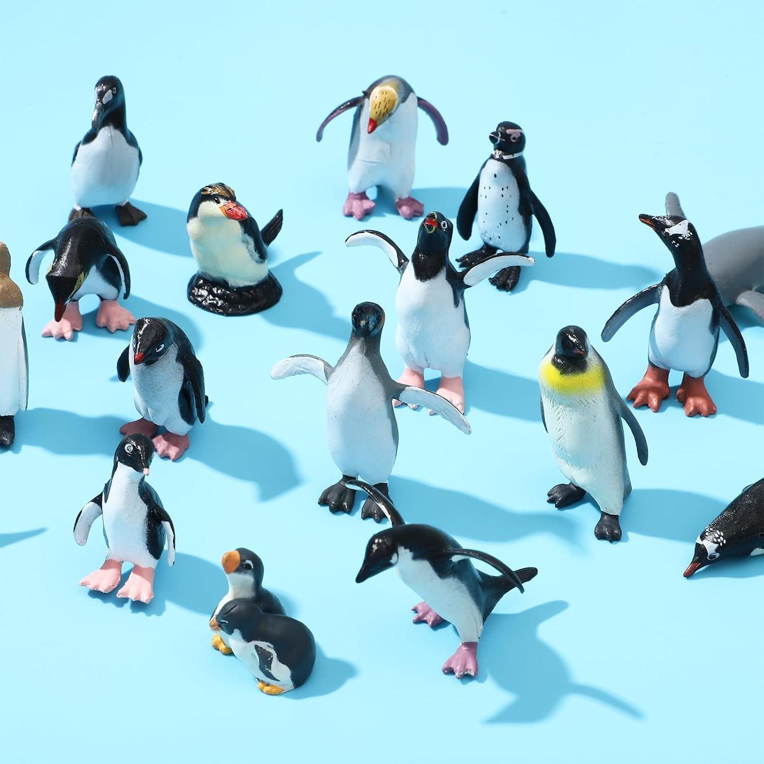 Conjunto 19 Figuras de Pingüinos ONEST Juguetes Realistas