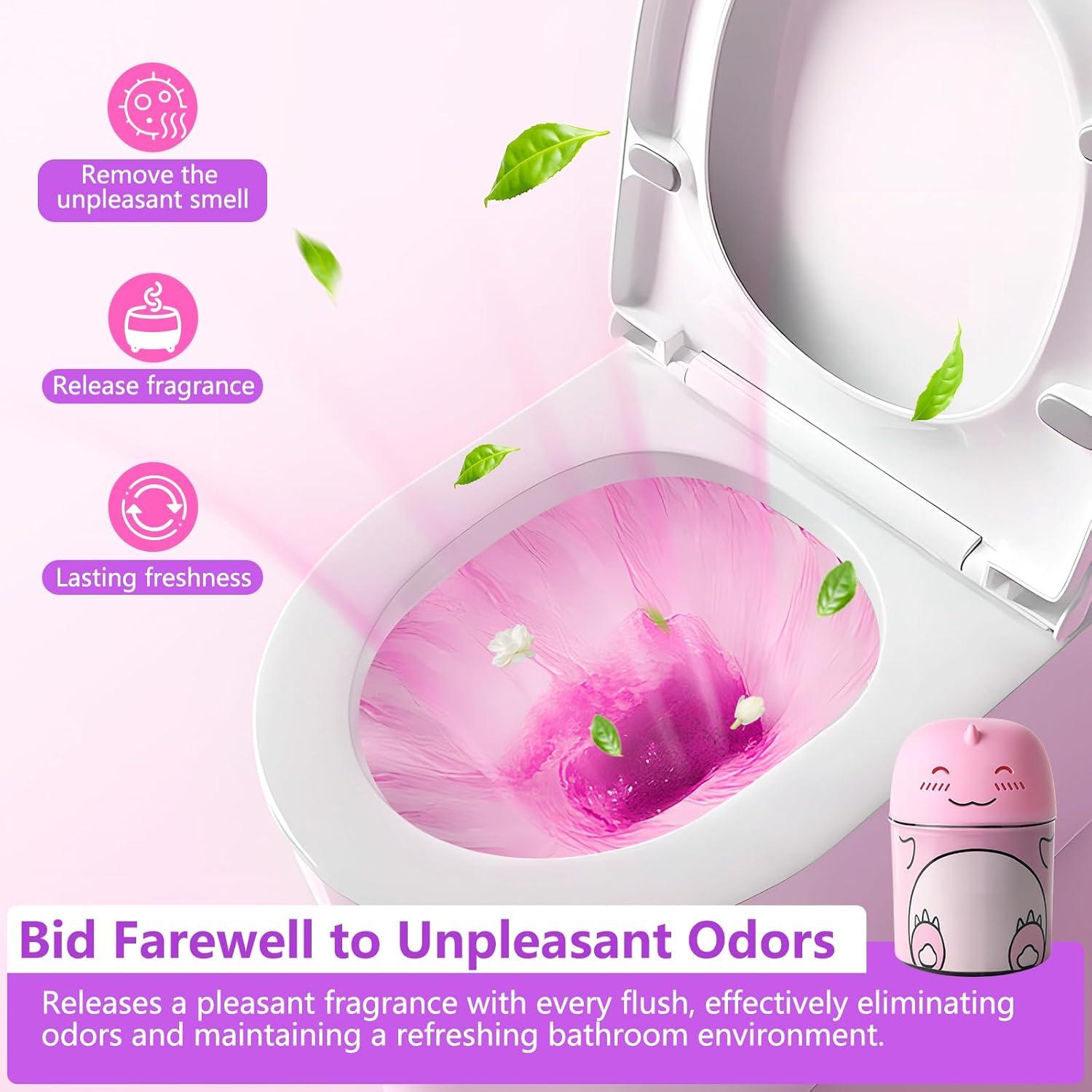 Limpiador de Inodoro Rilafuvu Dinosaurio Rosa Automático 90 Días