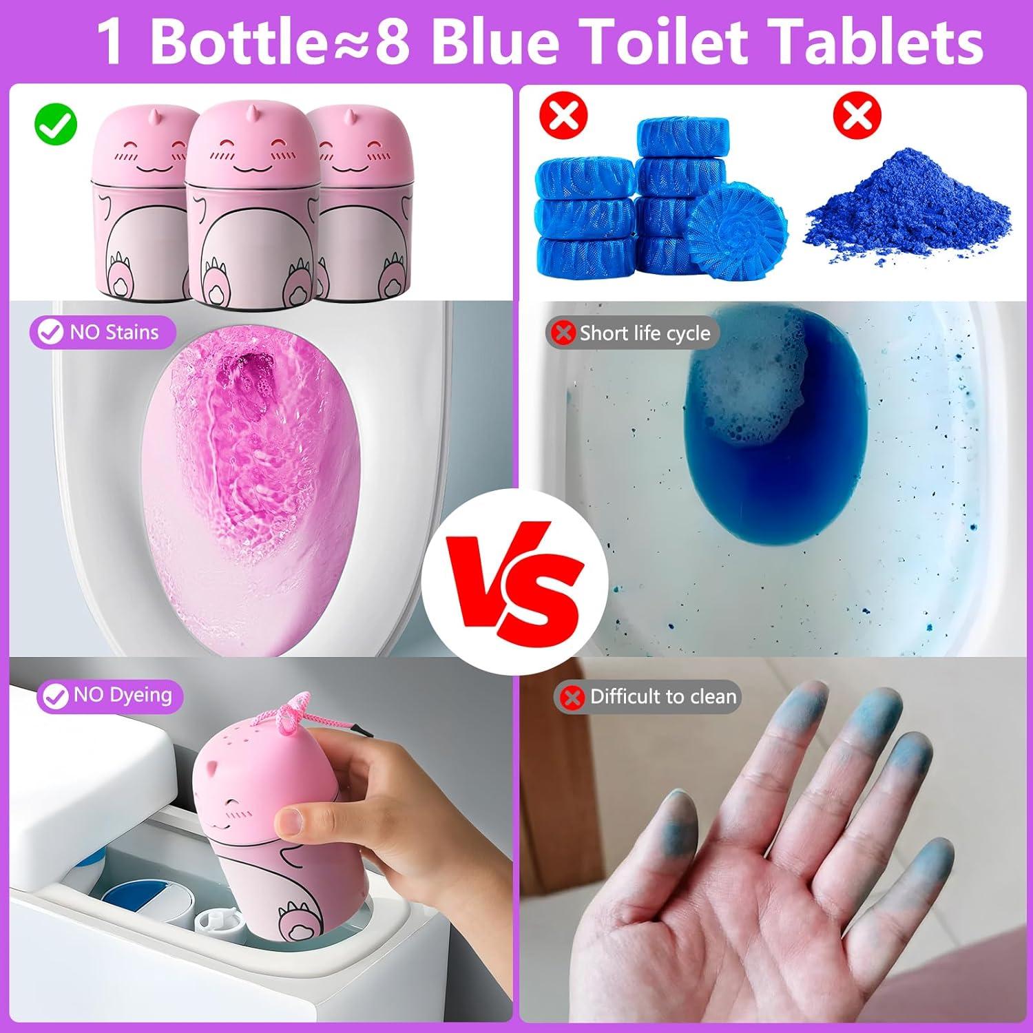 Limpiador de Inodoro Rilafuvu Dinosaurio Rosa Automático 90 Días