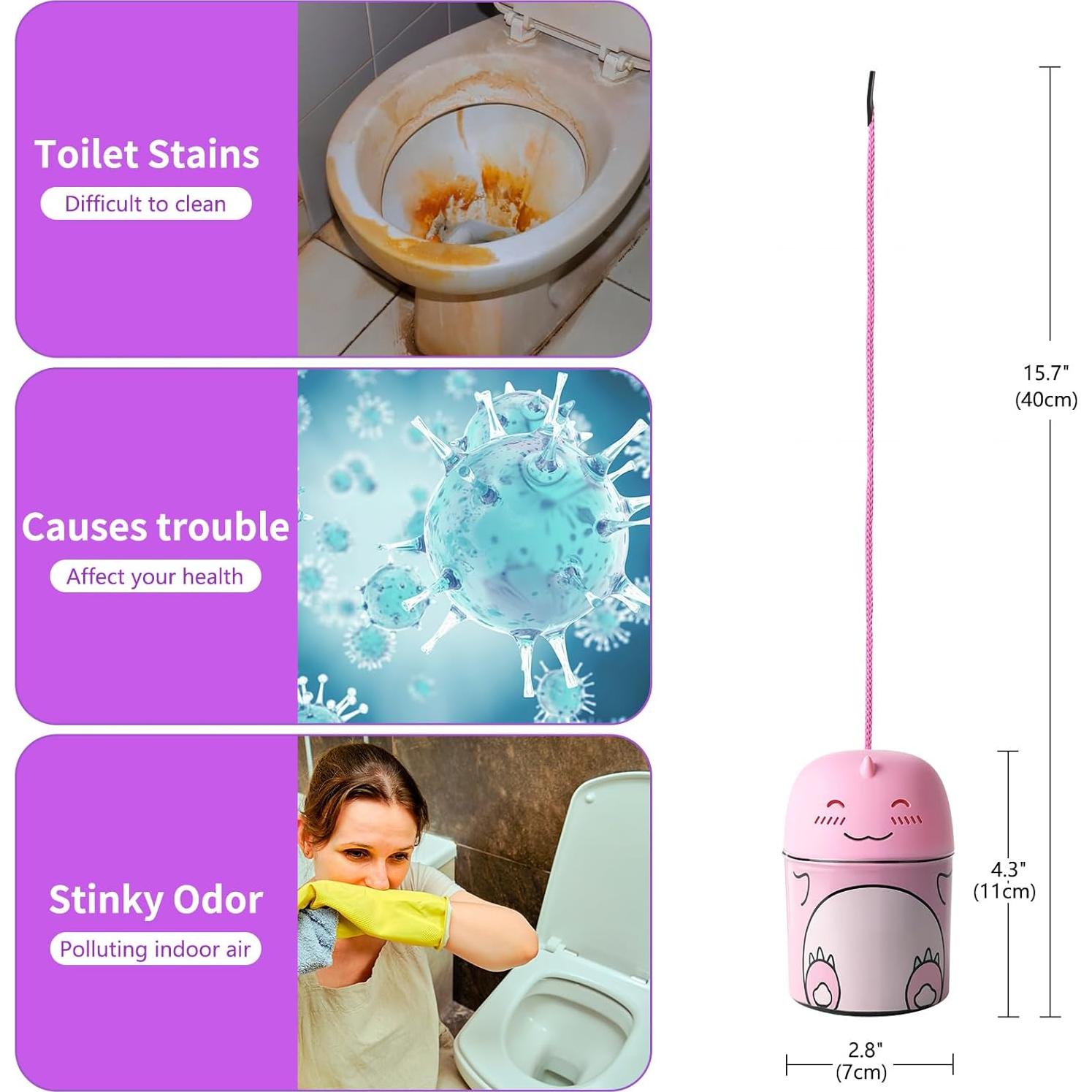 Limpiador de Inodoro Rilafuvu Dinosaurio Rosa Automático 90 Días