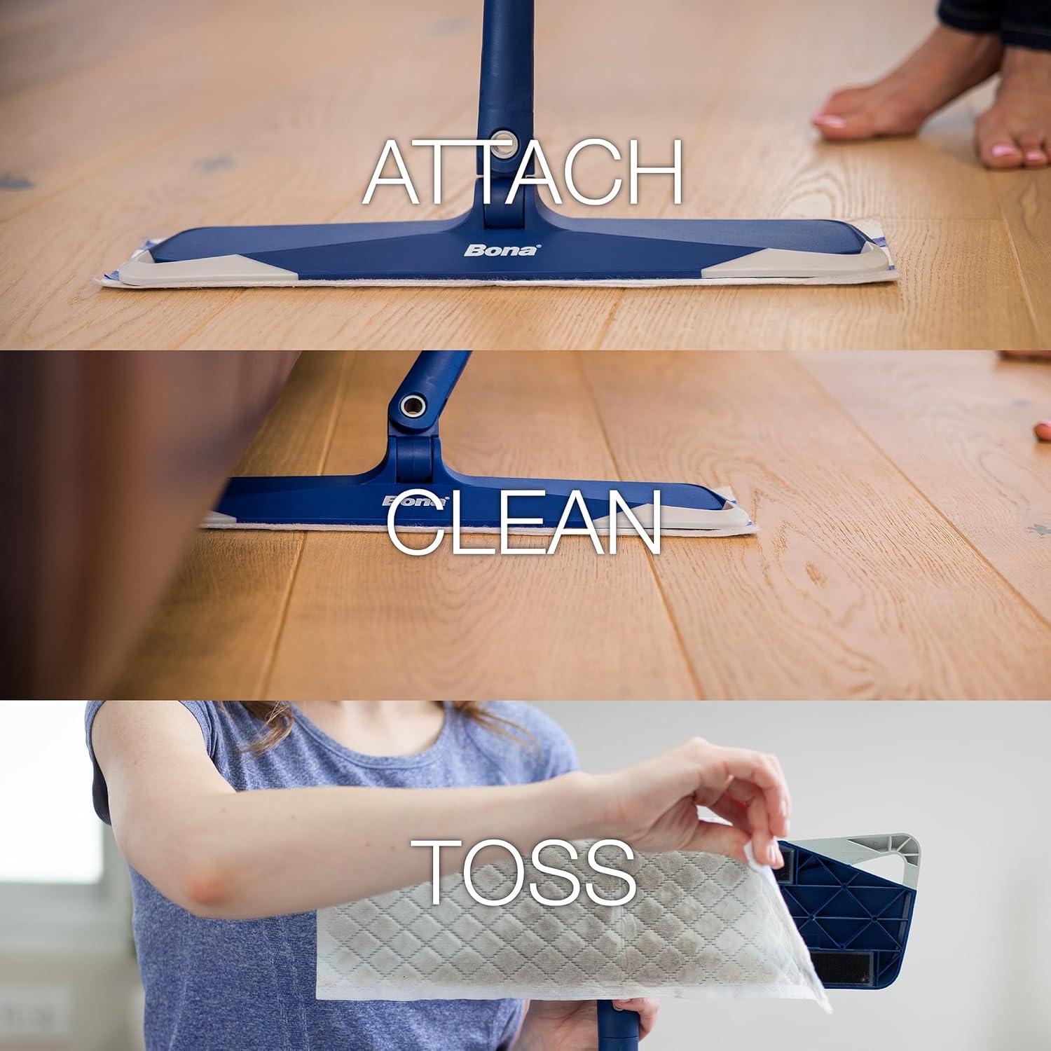 Paños Desechables Bona para Limpieza Húmeda de Pisos de Madera - 12 Paños