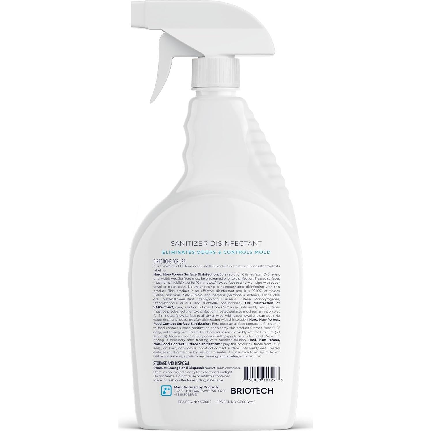 Desinfectante Spray Hipocloroso Briotech 946 ml - Elimina 99.99% Virus