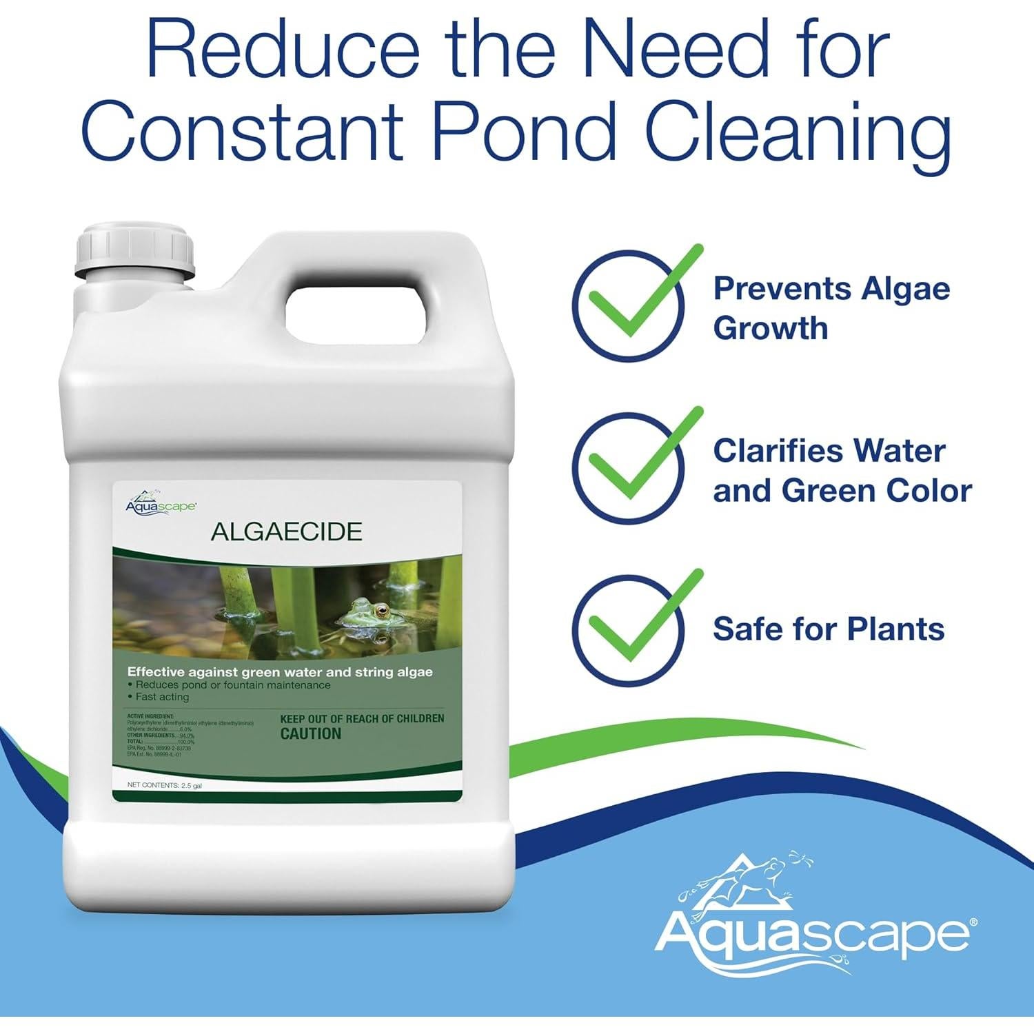 Algaecida Aquascape 32 oz - Control Rápido de Algas para Estanques