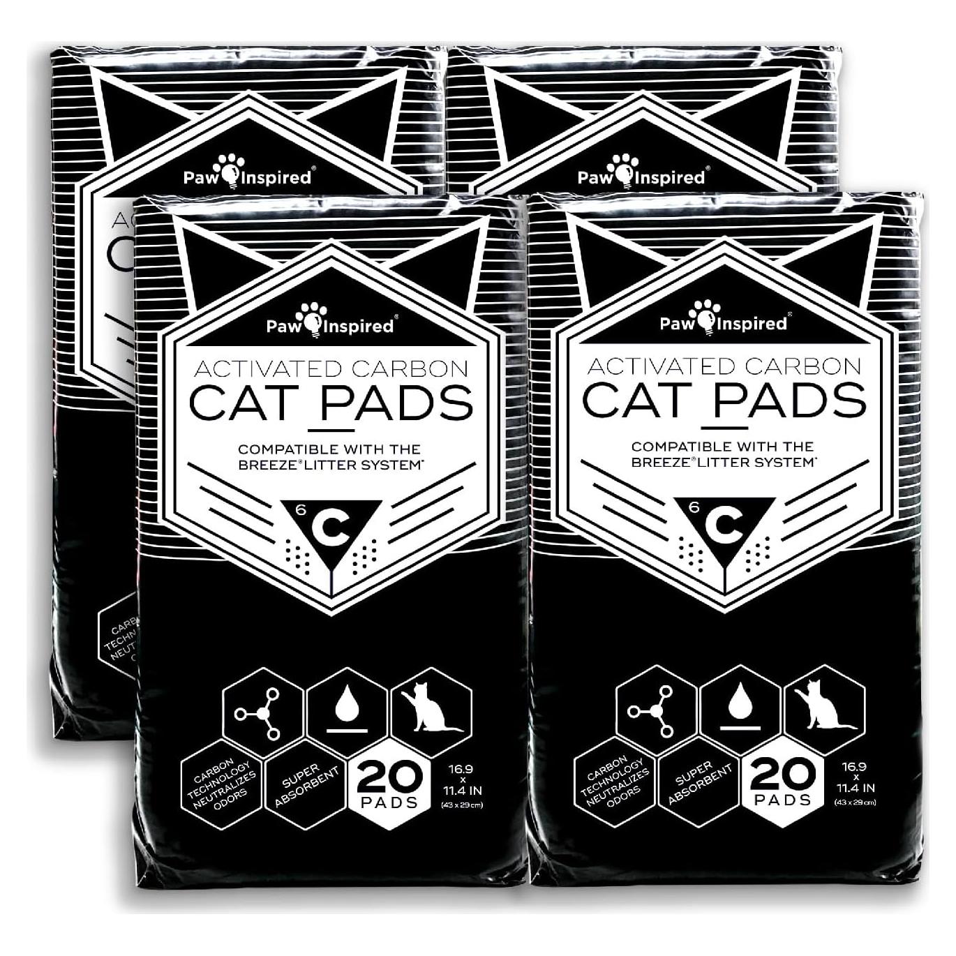 Almohadillas para Gatos Paw Inspired 80 Ct Carbón Activado