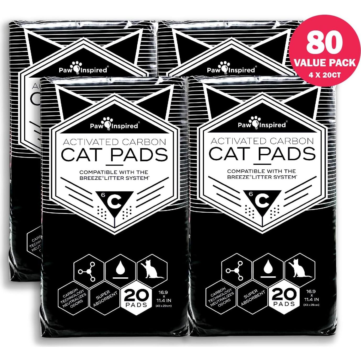 Almohadillas para Gatos Paw Inspired 80 Ct Carbón Activado