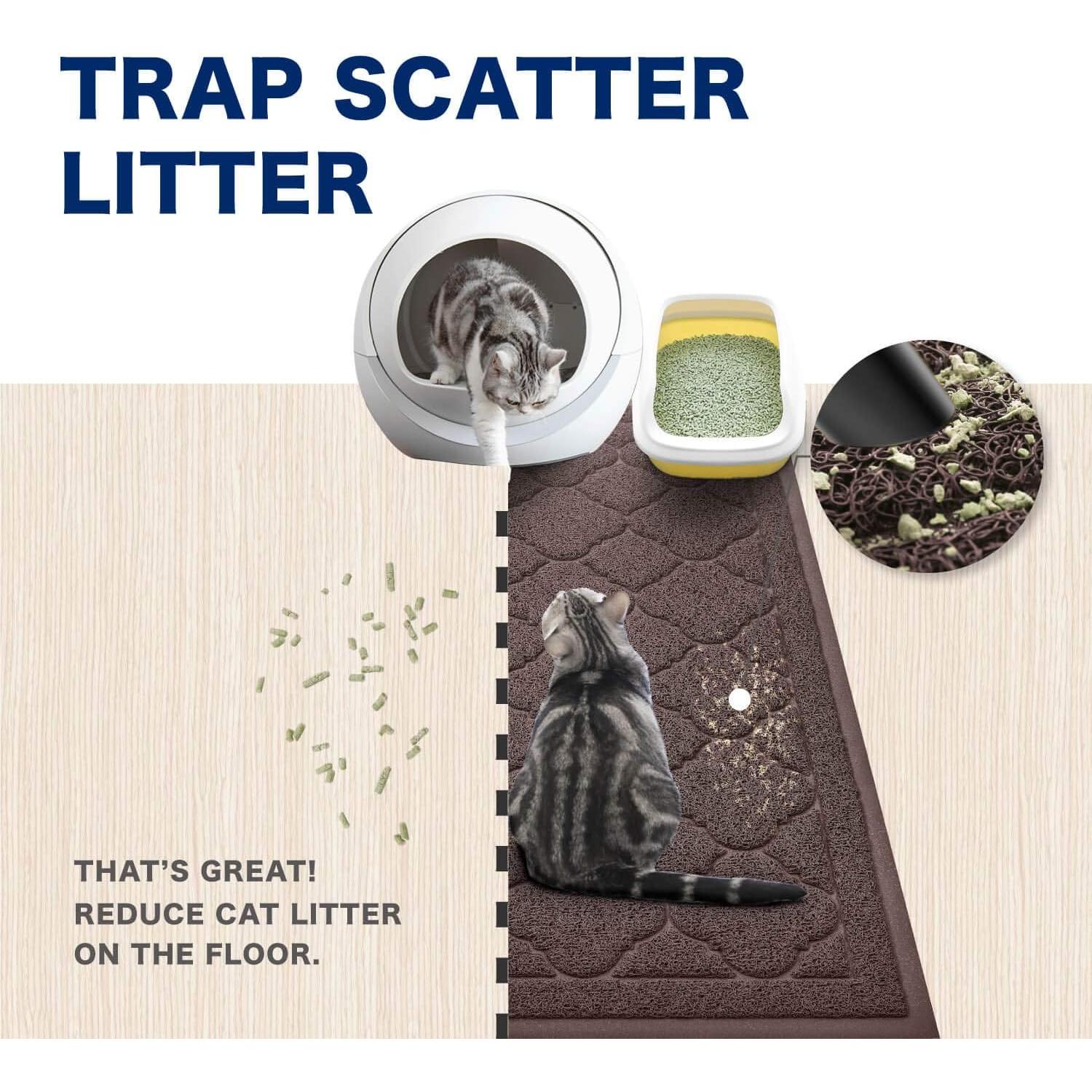 Alfombrilla para Caja de Arena WePet XXL Marrón 119x91 cm