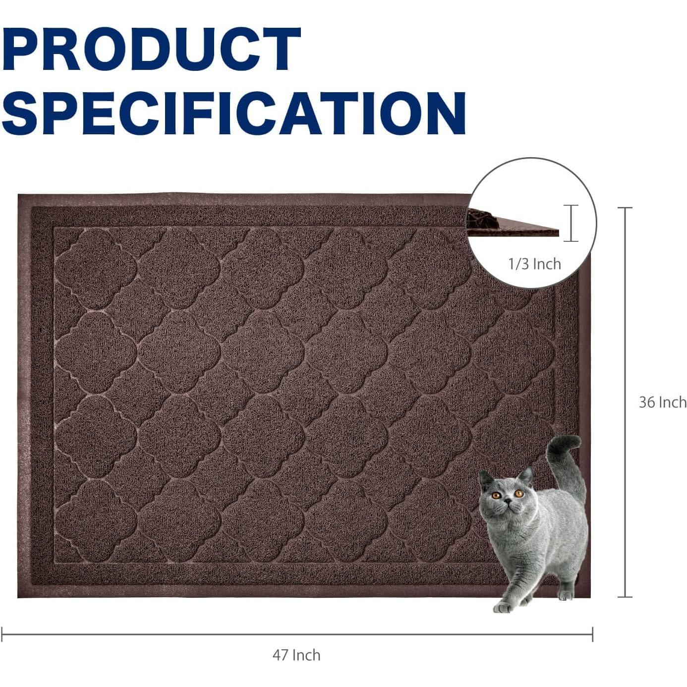 Alfombrilla para Caja de Arena WePet XXL Marrón 119x91 cm