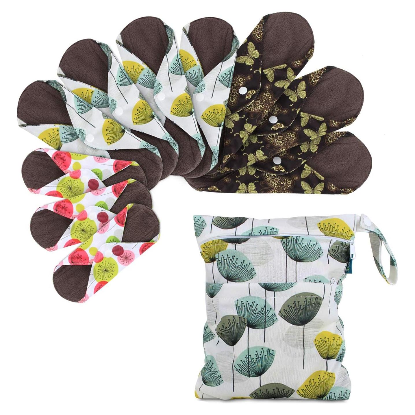 Teamoy Set de 11 Almohadillas Menstruales Reutilizables