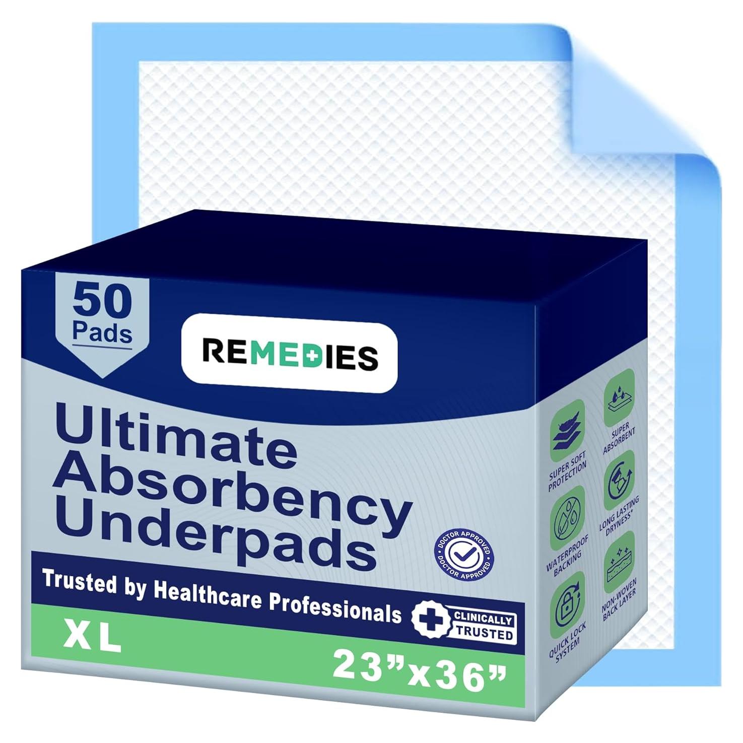 Almohadillas desechables Remedios 58x91 cm - 50 unidades