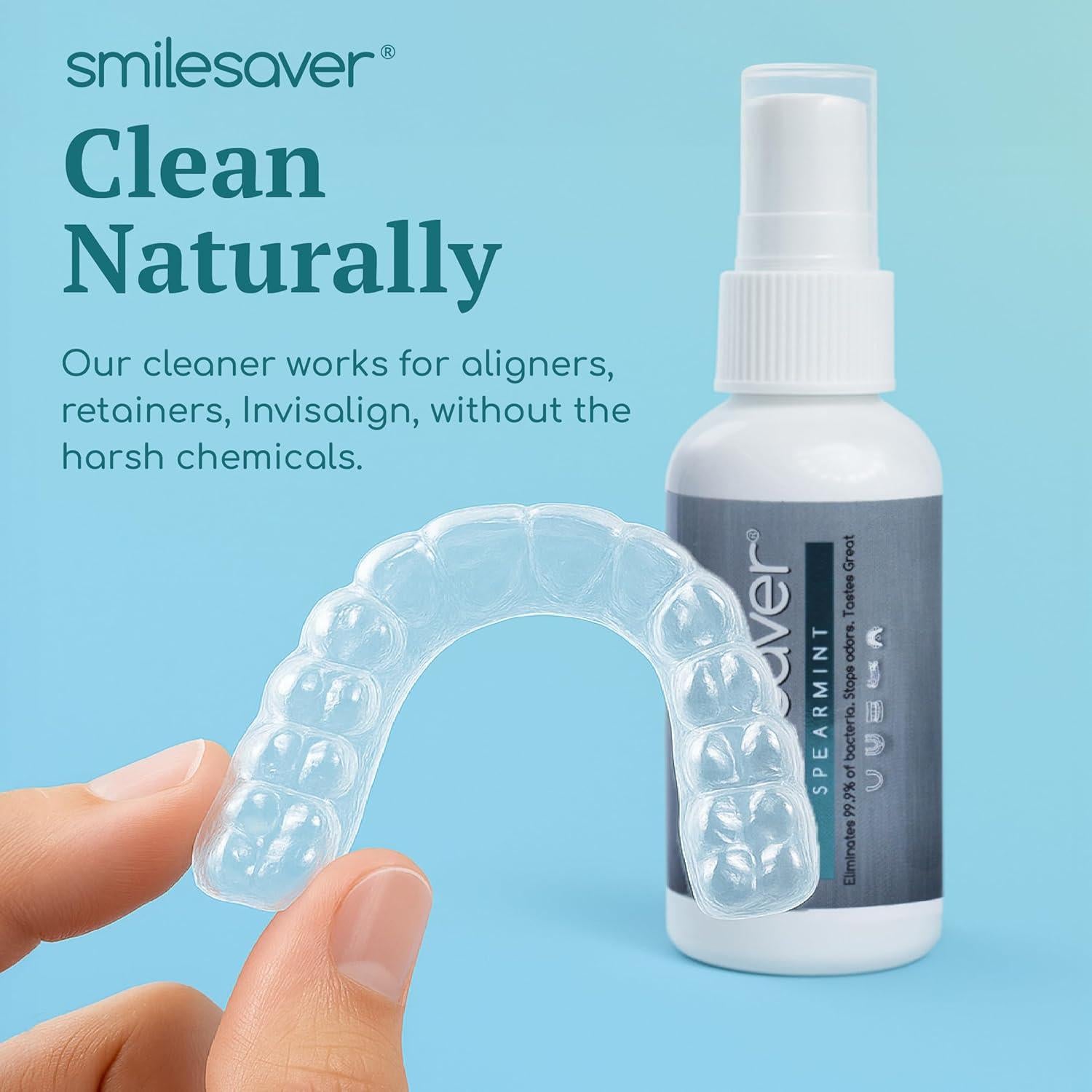 Limpiador en Spray Smilesaver 59ml para Retenedores y Alineadores