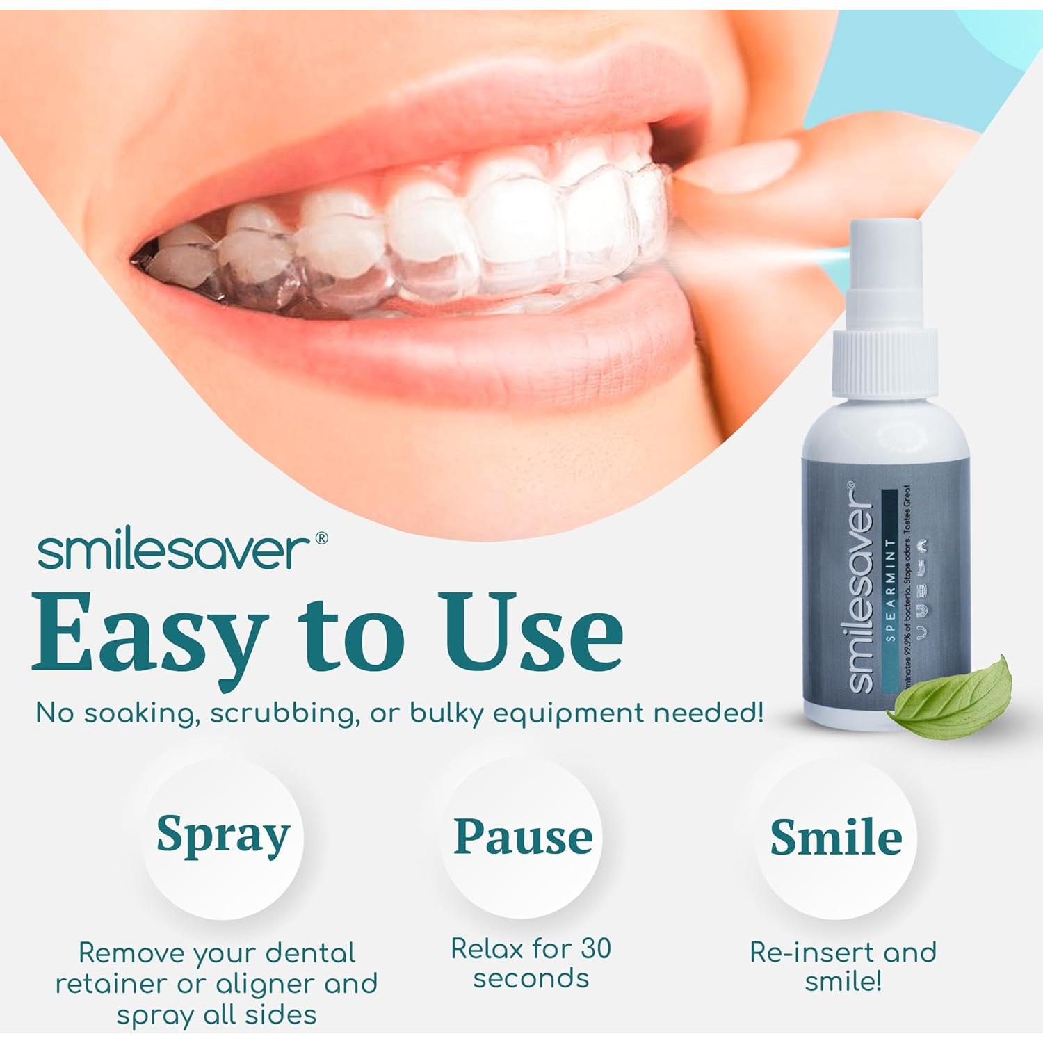 Limpiador en Spray Smilesaver 59ml para Retenedores y Alineadores