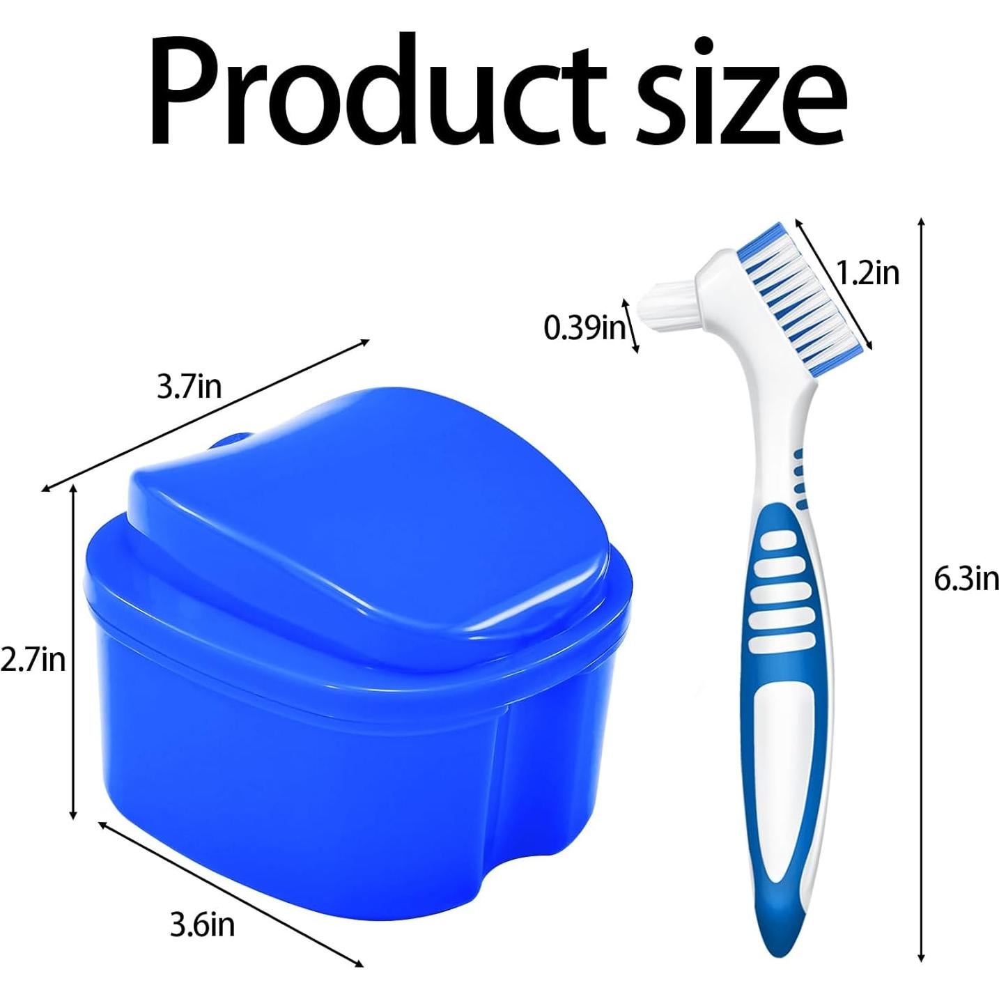 Estuche para Dentaduras EZEELAI con Canasta Drenaje y 2 Cepillos