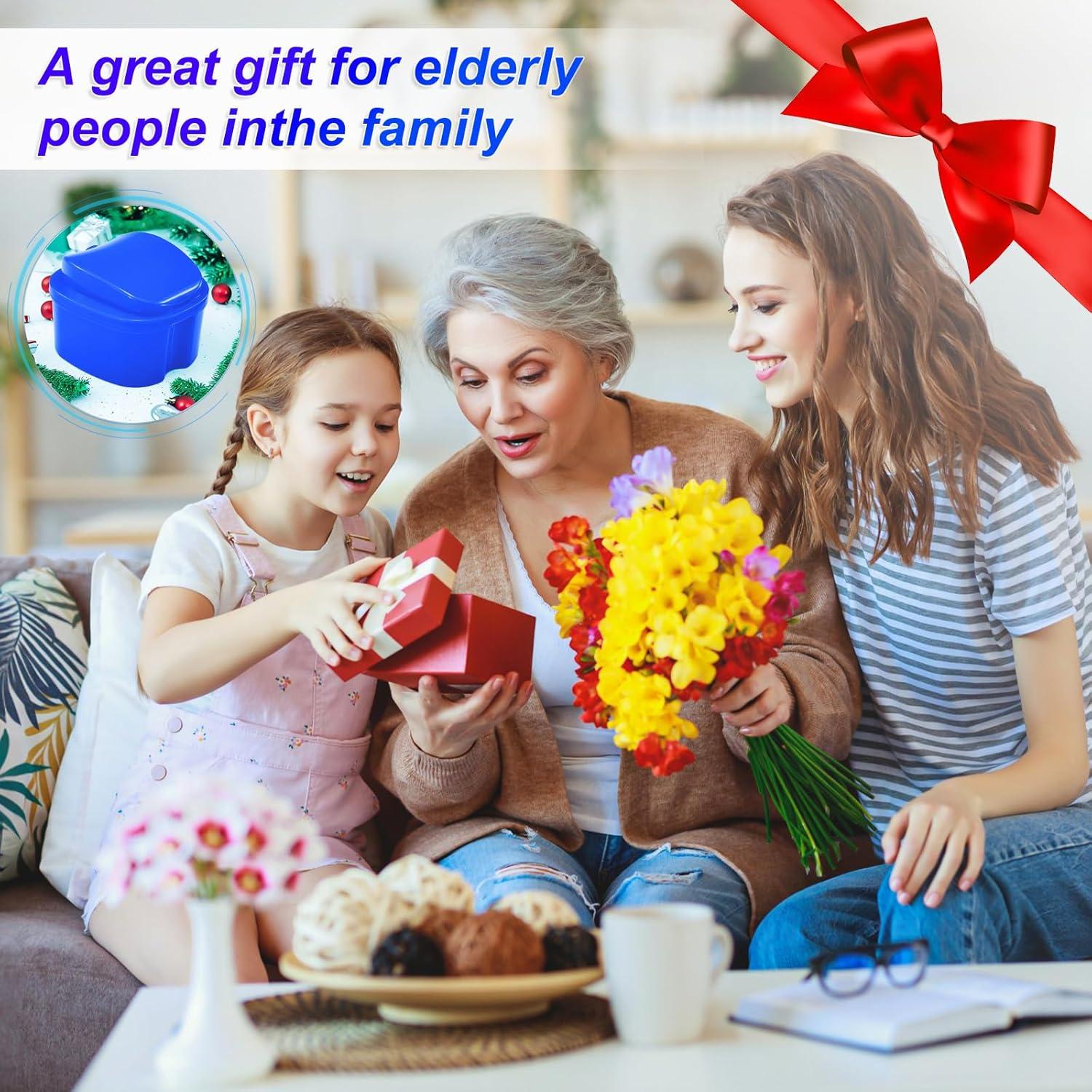 Estuche para Dentaduras EZEELAI con Canasta Drenaje y 2 Cepillos