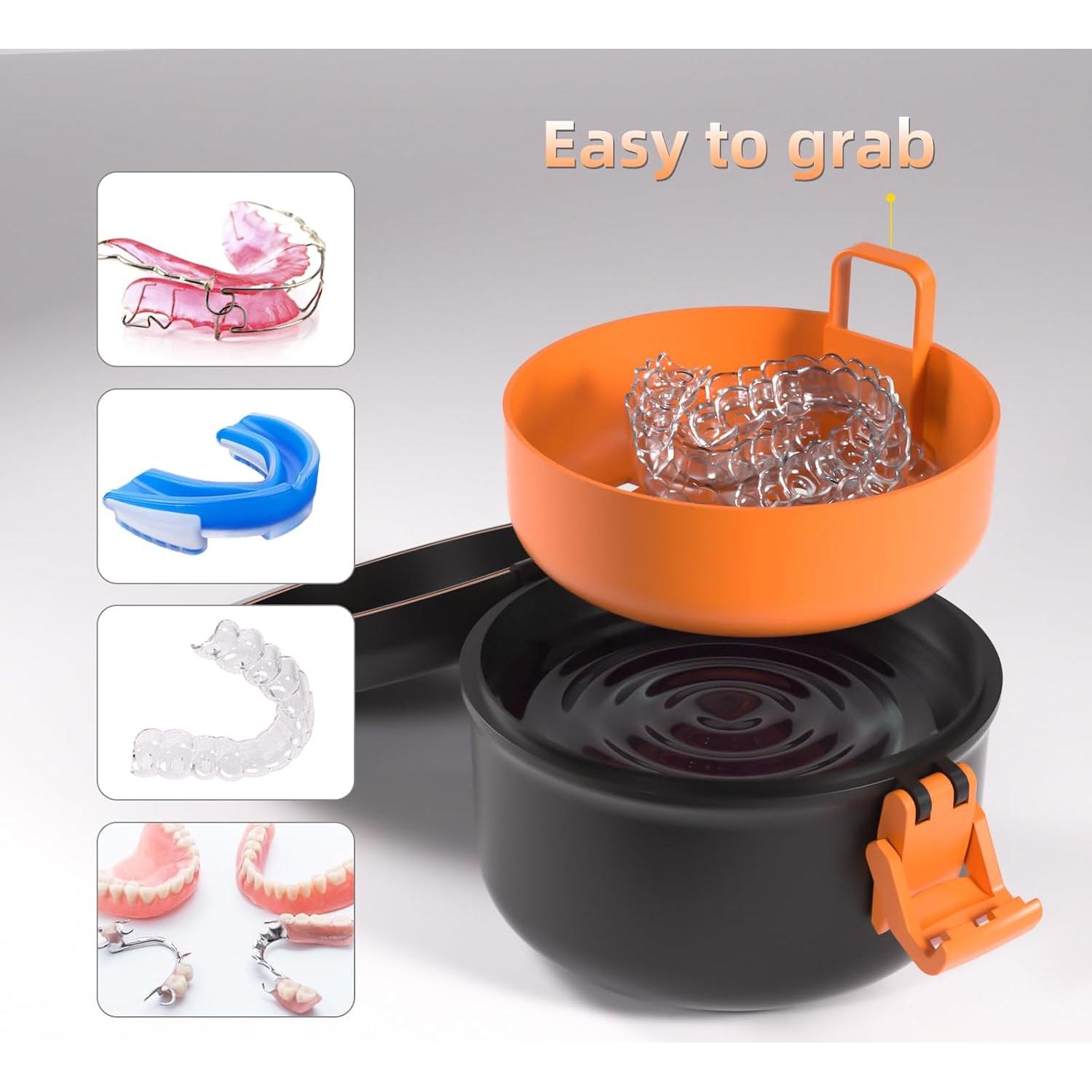 Estuche Limpiador a Prueba de Fugas ARGOMAX para Dentaduras