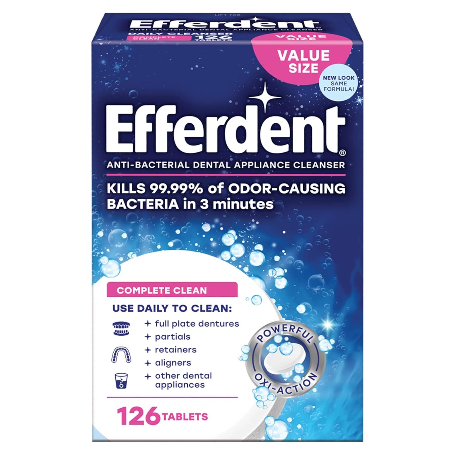 Paquete de Solución Biotrue 590 ml + 126 Tabletas Efferdent