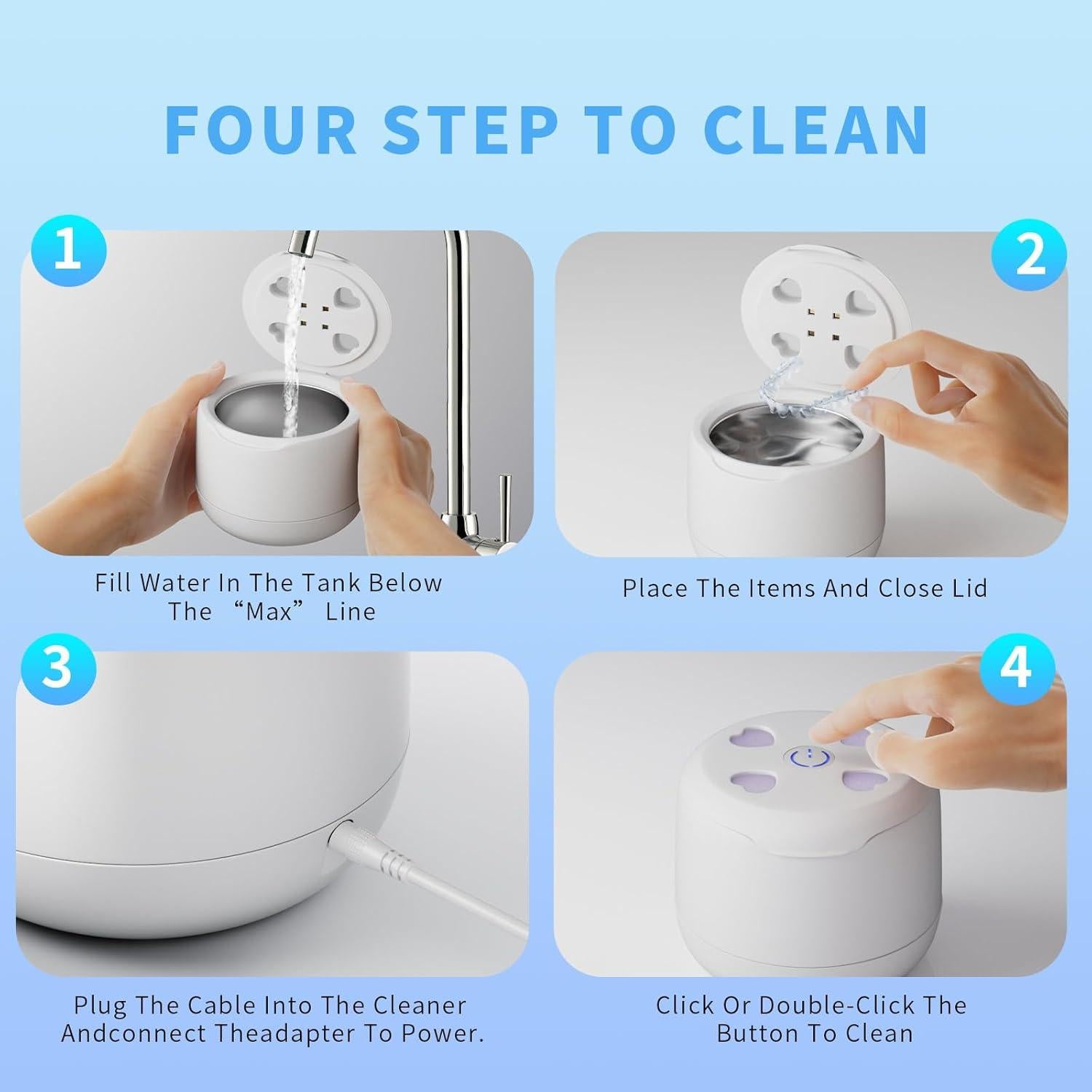 Limpiador Ultrasónico ZONIX 300ML para Retenedores y Joyería