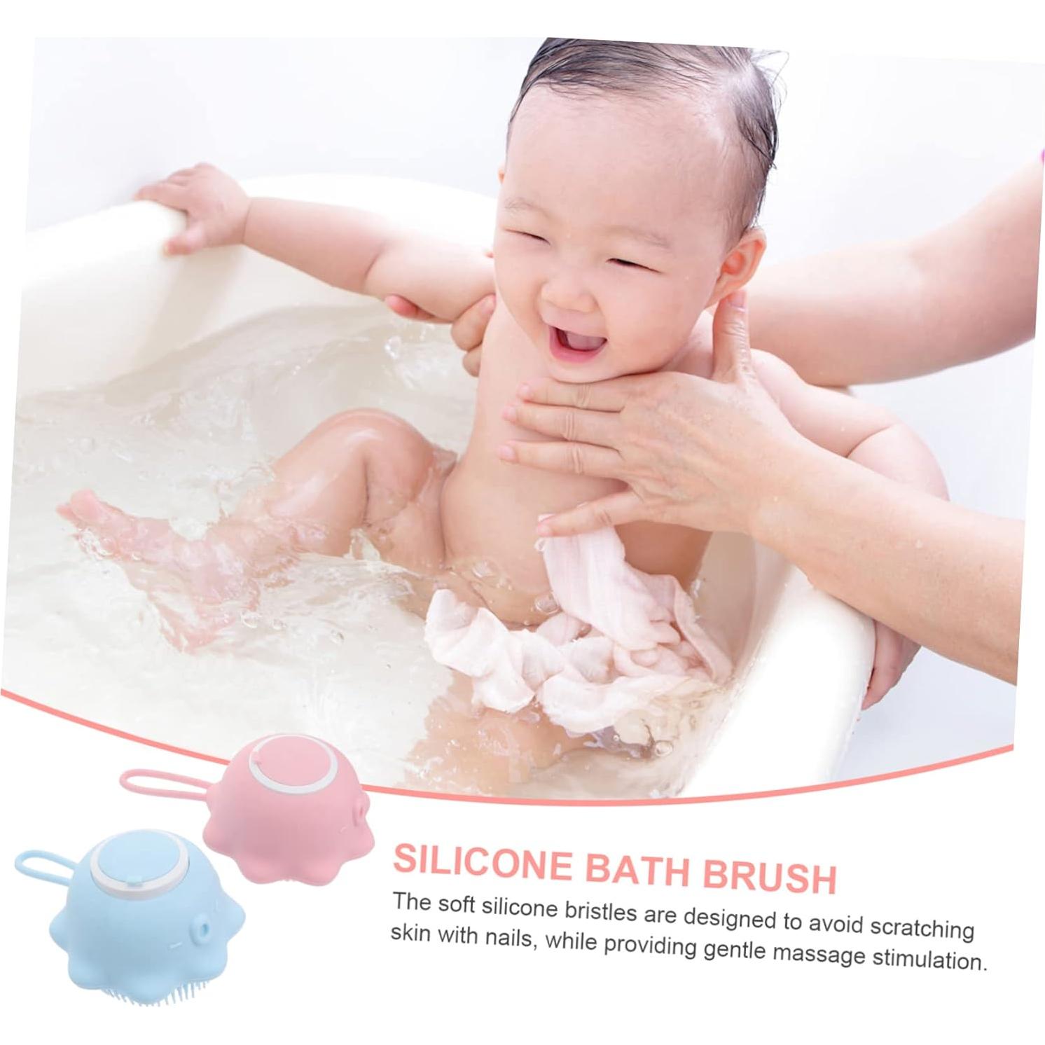 2 Cepillos de Baño TOGEVAL para Recién Nacidos - Silicona Suave