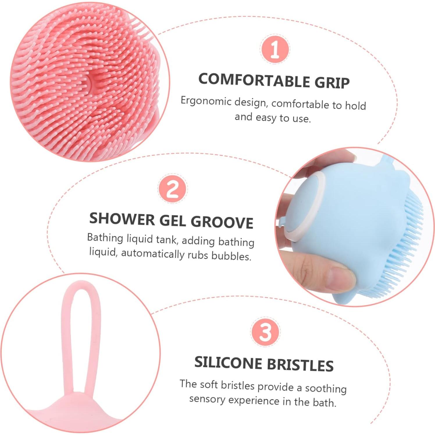 2 Cepillos de Baño TOGEVAL para Recién Nacidos - Silicona Suave