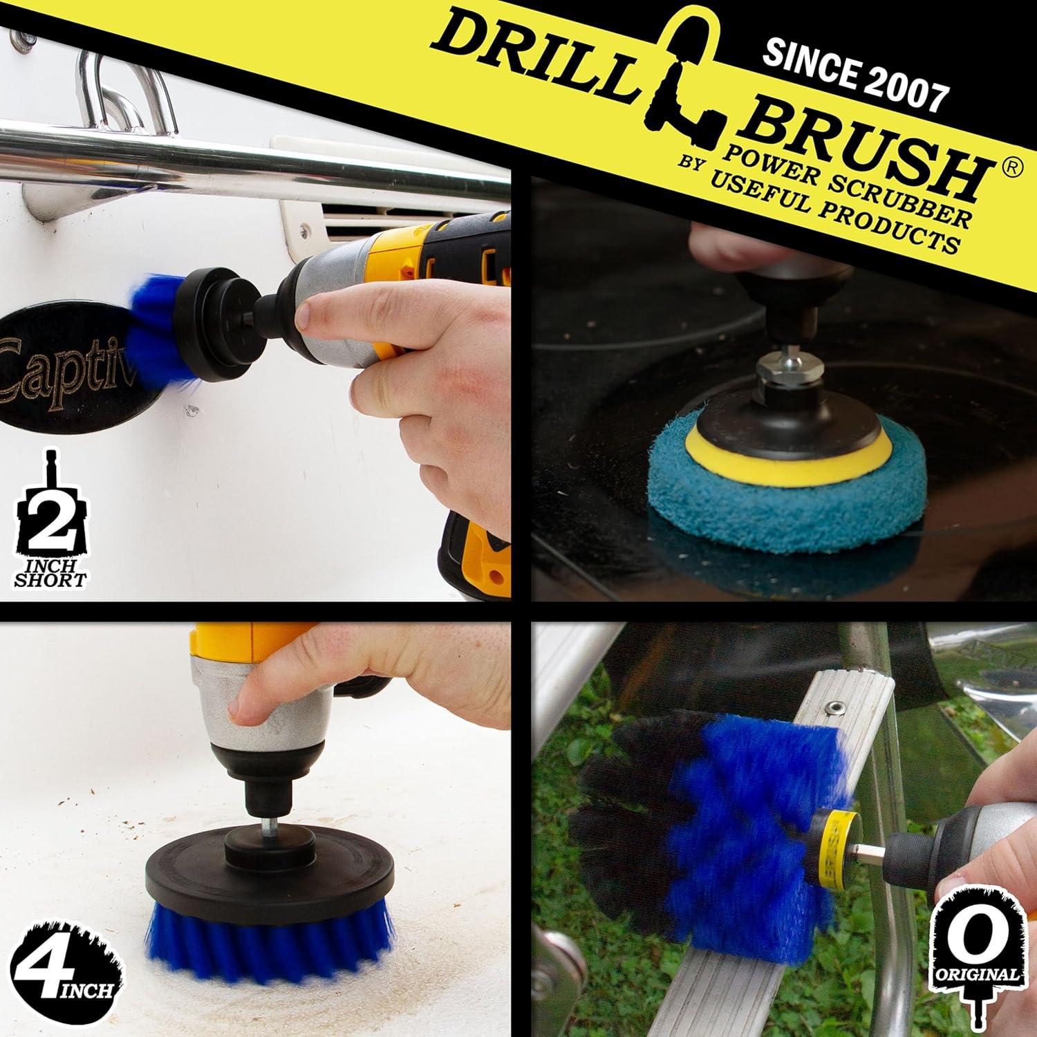 Kit de Limpieza Drillbrush - 3 Cepillos y 3 Almohadillas Azules