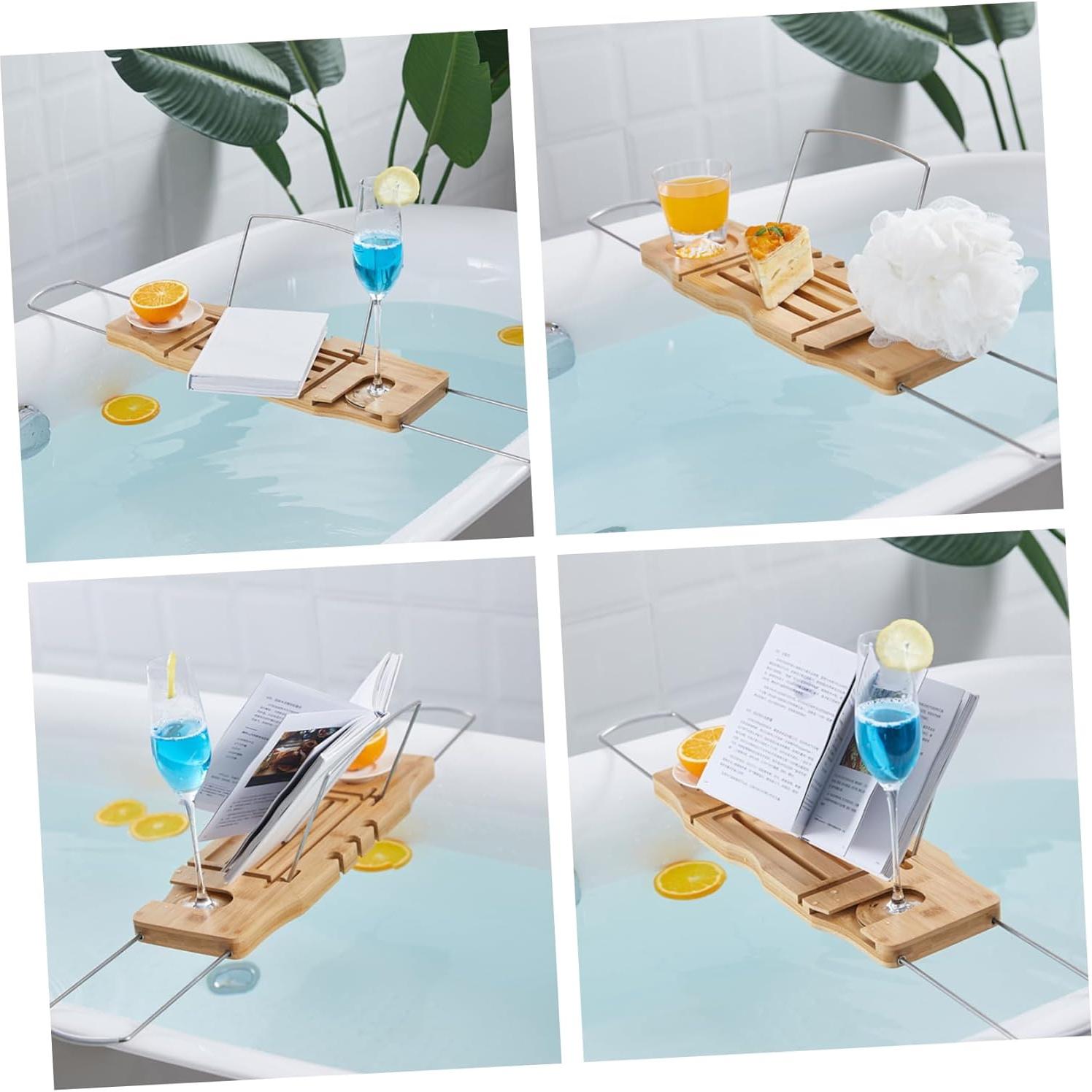 Bandeja Ajustable para Bañera BUGUUYO - Soporte para Teléfono y Almacenamiento