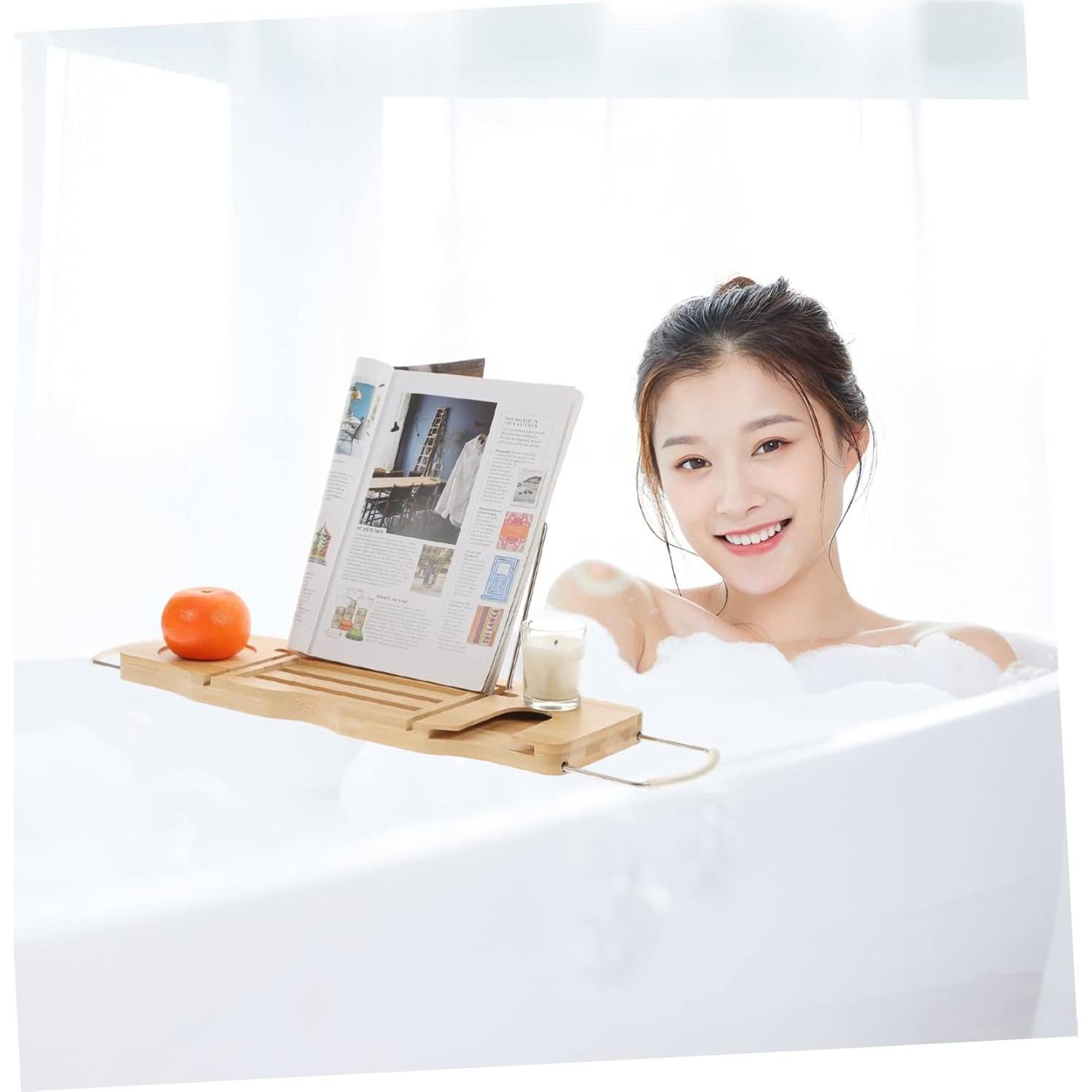 Bandeja Ajustable para Bañera BUGUUYO - Soporte para Teléfono y Almacenamiento