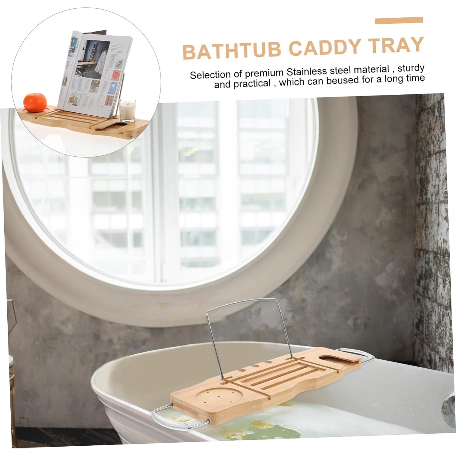 Bandeja Ajustable para Bañera BUGUUYO - Soporte para Teléfono y Almacenamiento