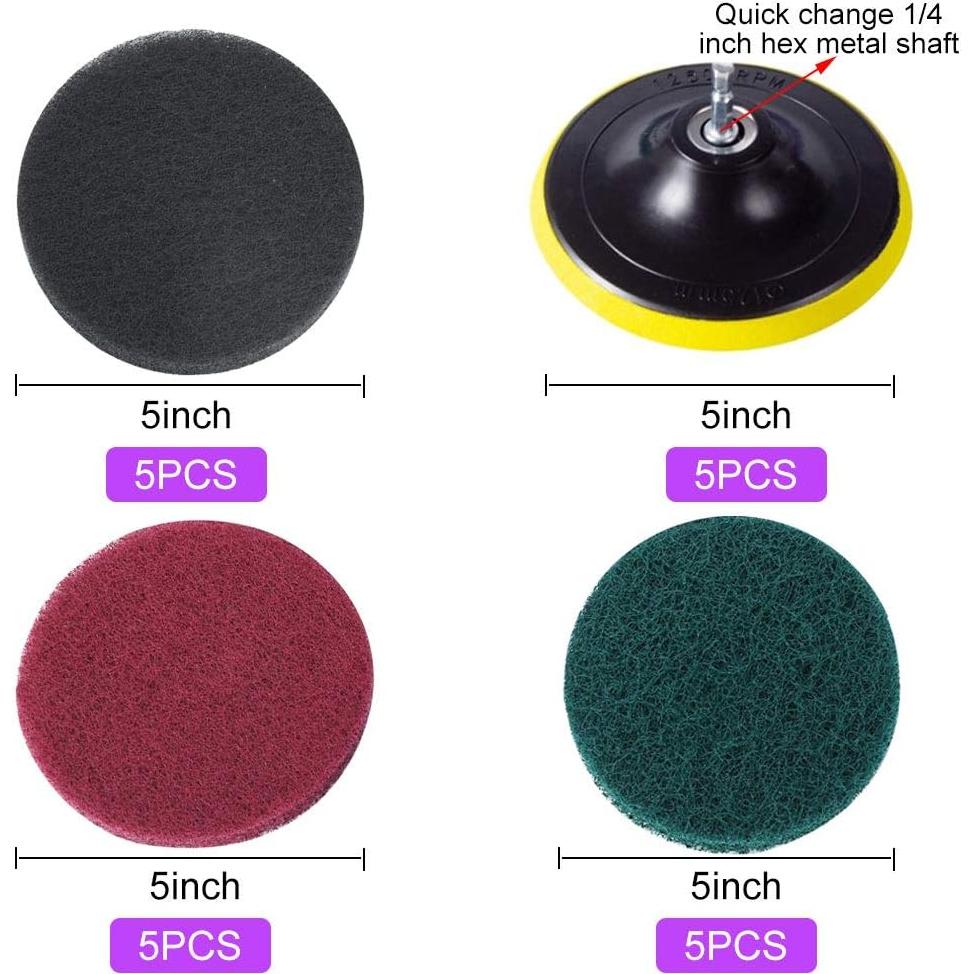 Kit de 17 Piezas Almohadillas de Limpieza Carkio 5"