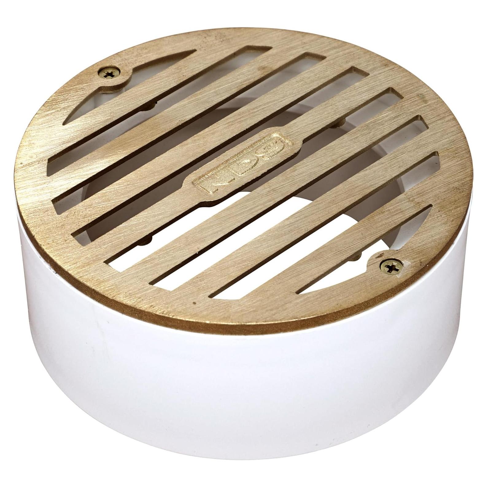 Cubierta de Drenaje Redonda NDS 910B 10.8 cm Latón Satinado