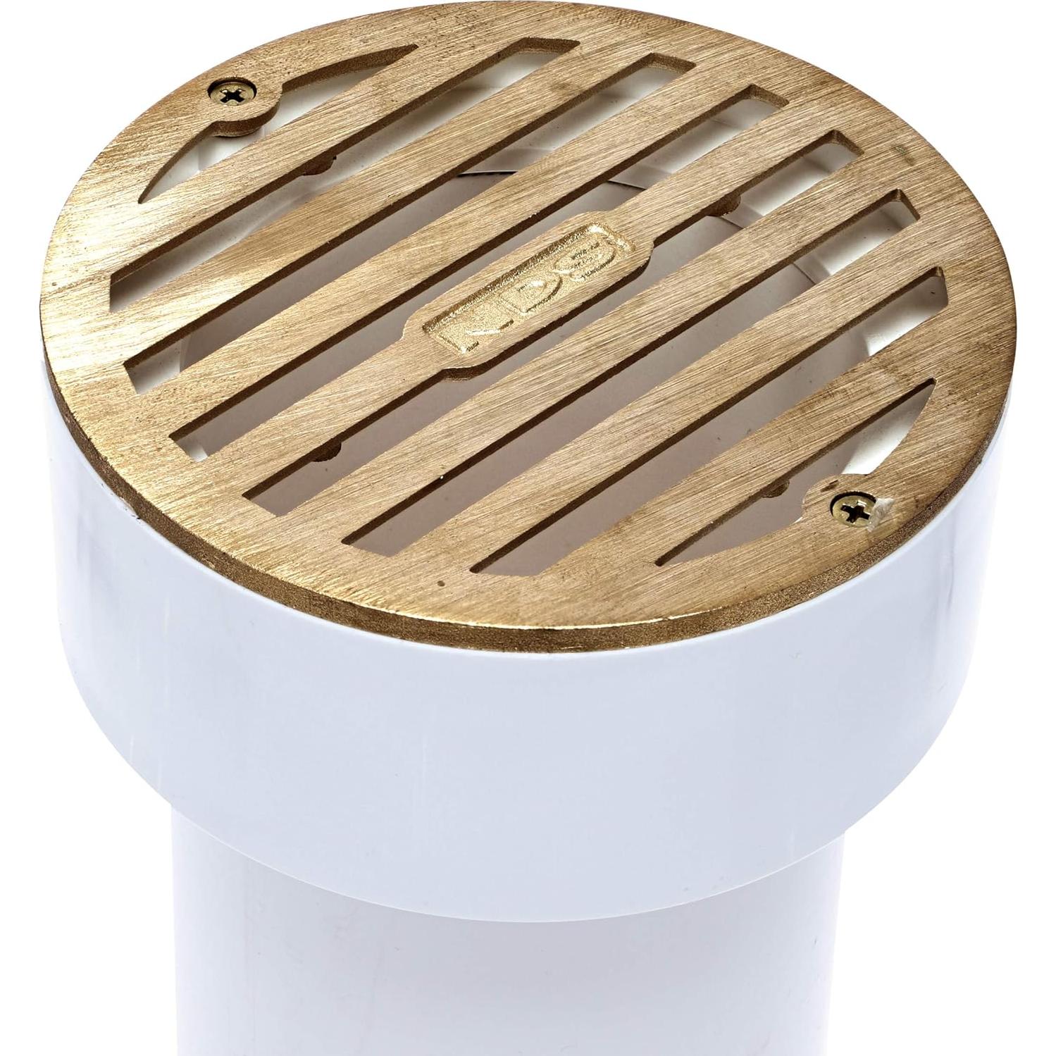 Cubierta de Drenaje Redonda NDS 910B 10.8 cm Latón Satinado