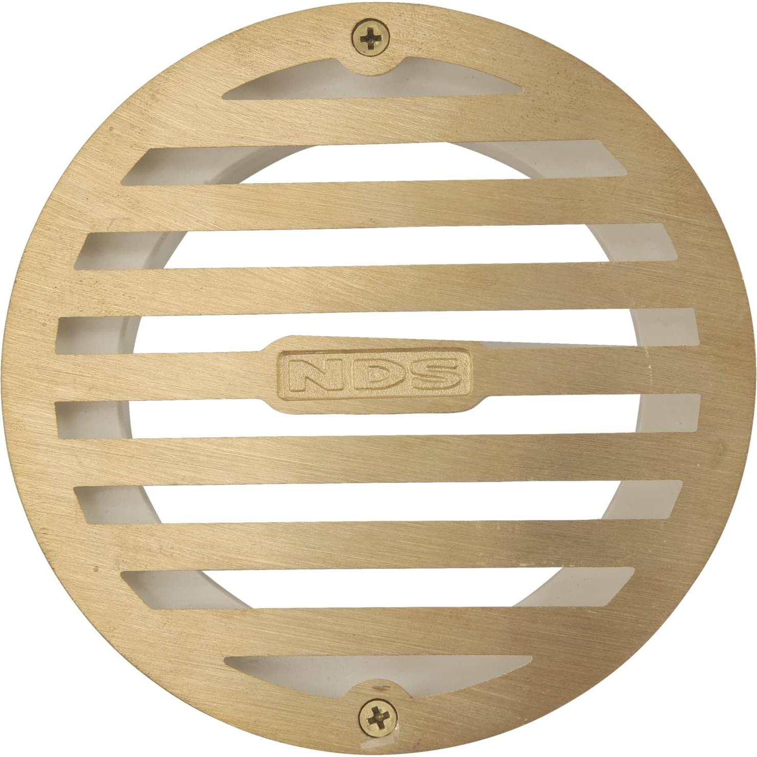 Cubierta de Drenaje Redonda NDS 910B 10.8 cm Latón Satinado