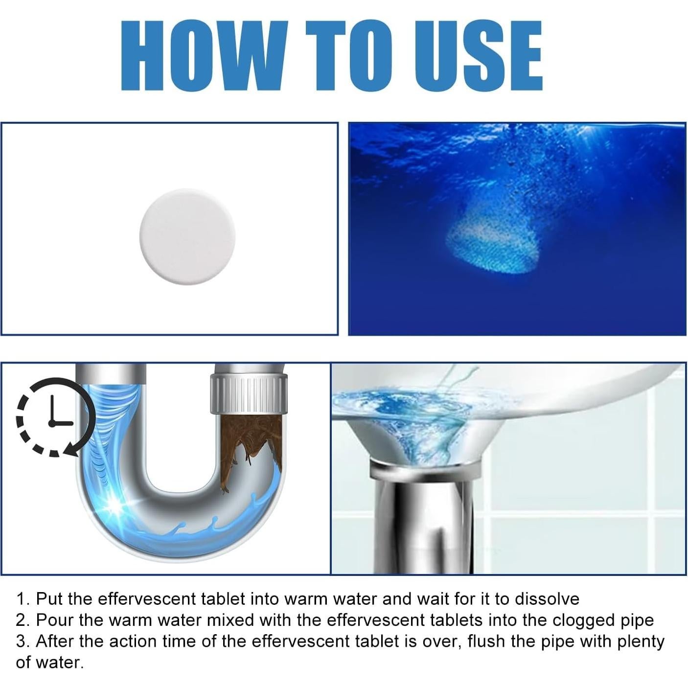 Tabletas Efervescentes Limpiador de Desagües KLYso 3PCS