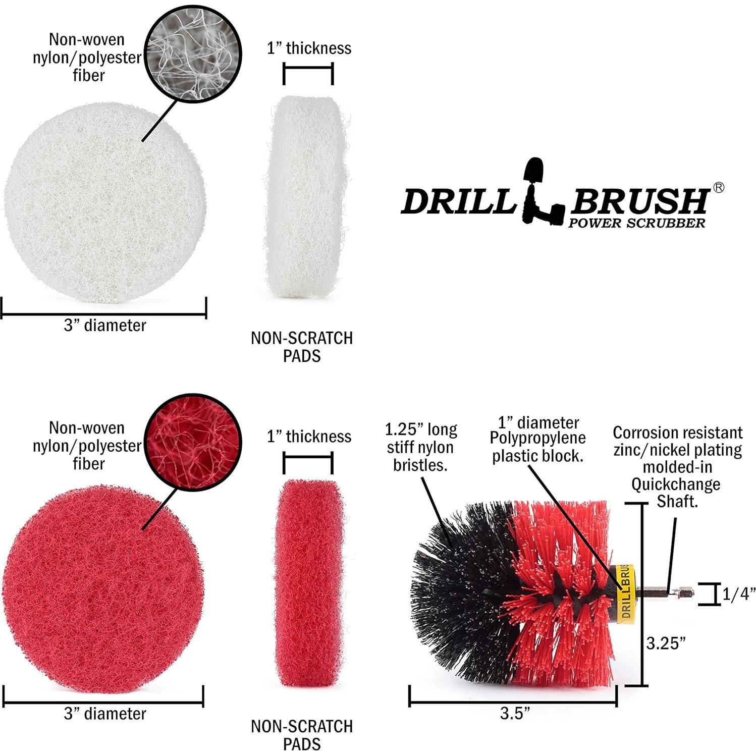 Cepillo de Taladro Drillbrush para Limpieza de Baño y Fregadero