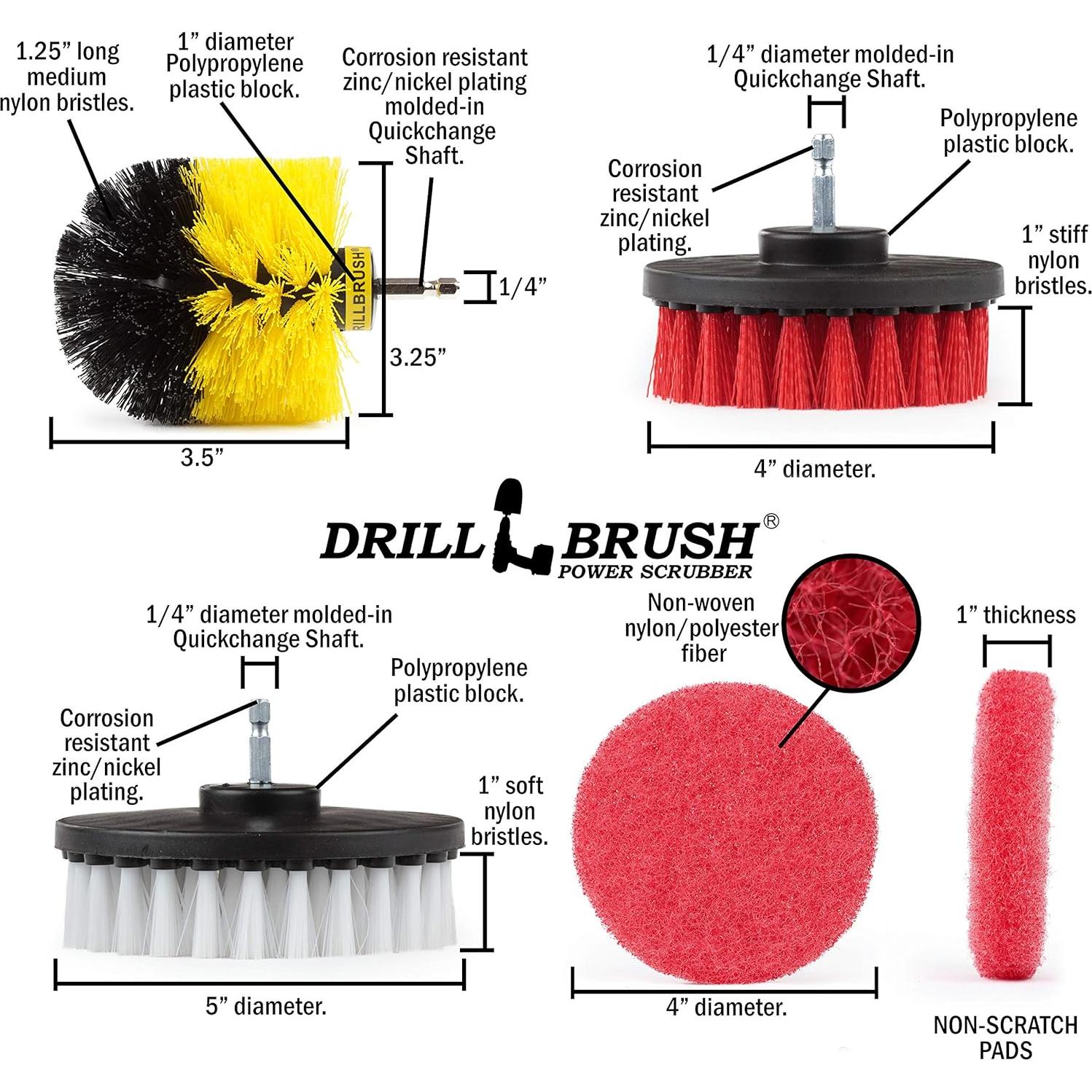 Cepillo de Taladro Drillbrush para Limpieza de Baño y Cocina