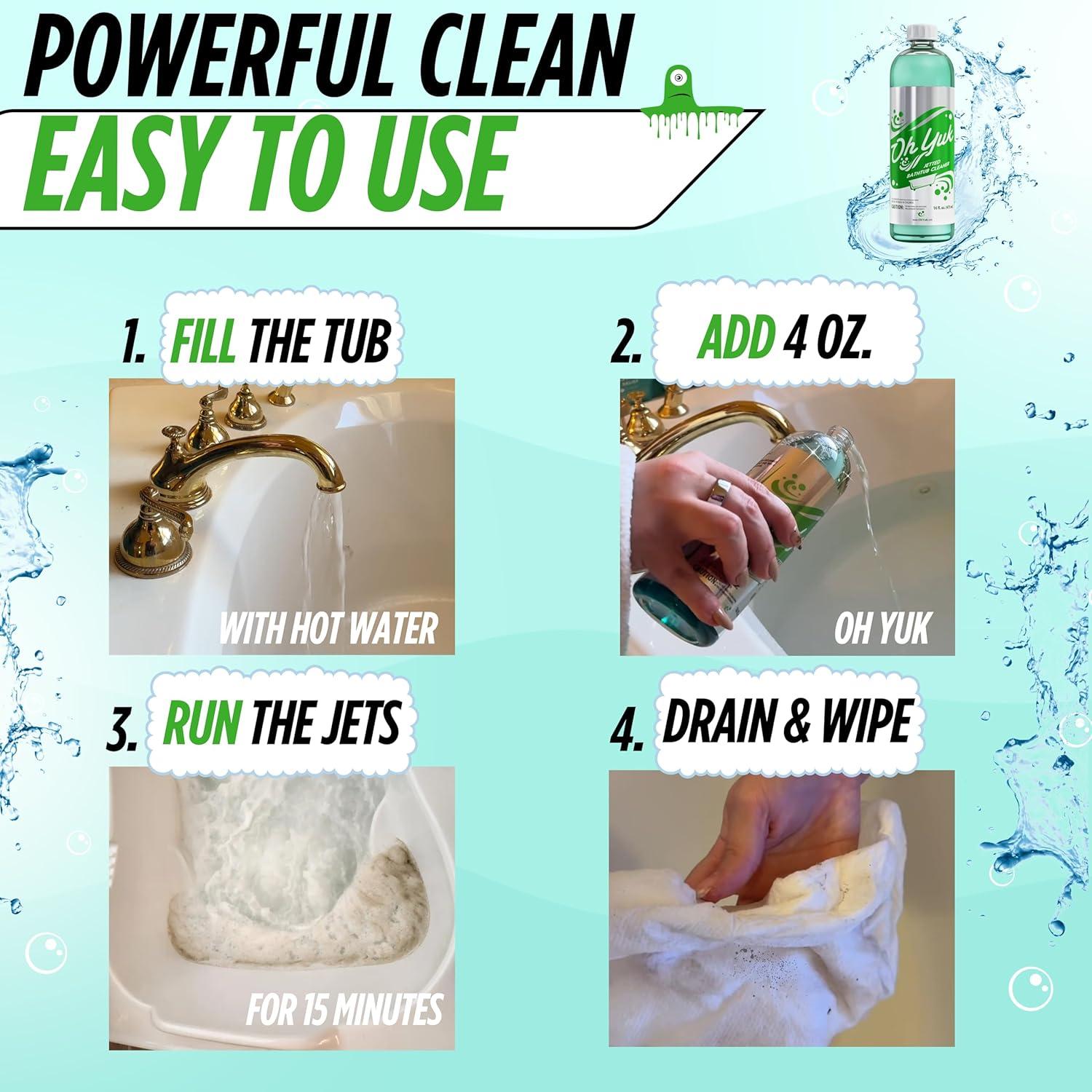 Paquete Limpiador Bañera con Jets y Desincrustante Oh Yuk 473ml