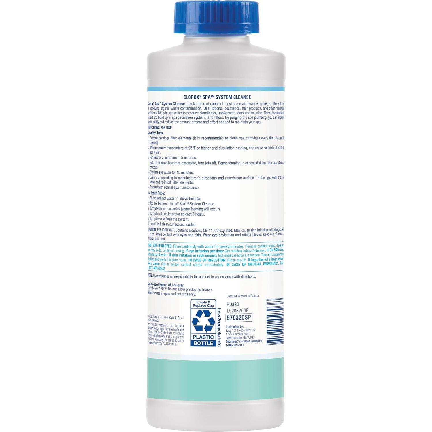 Clorox Pool & Spa Sistema de Limpieza 0.91L para Spa y Jacuzzi