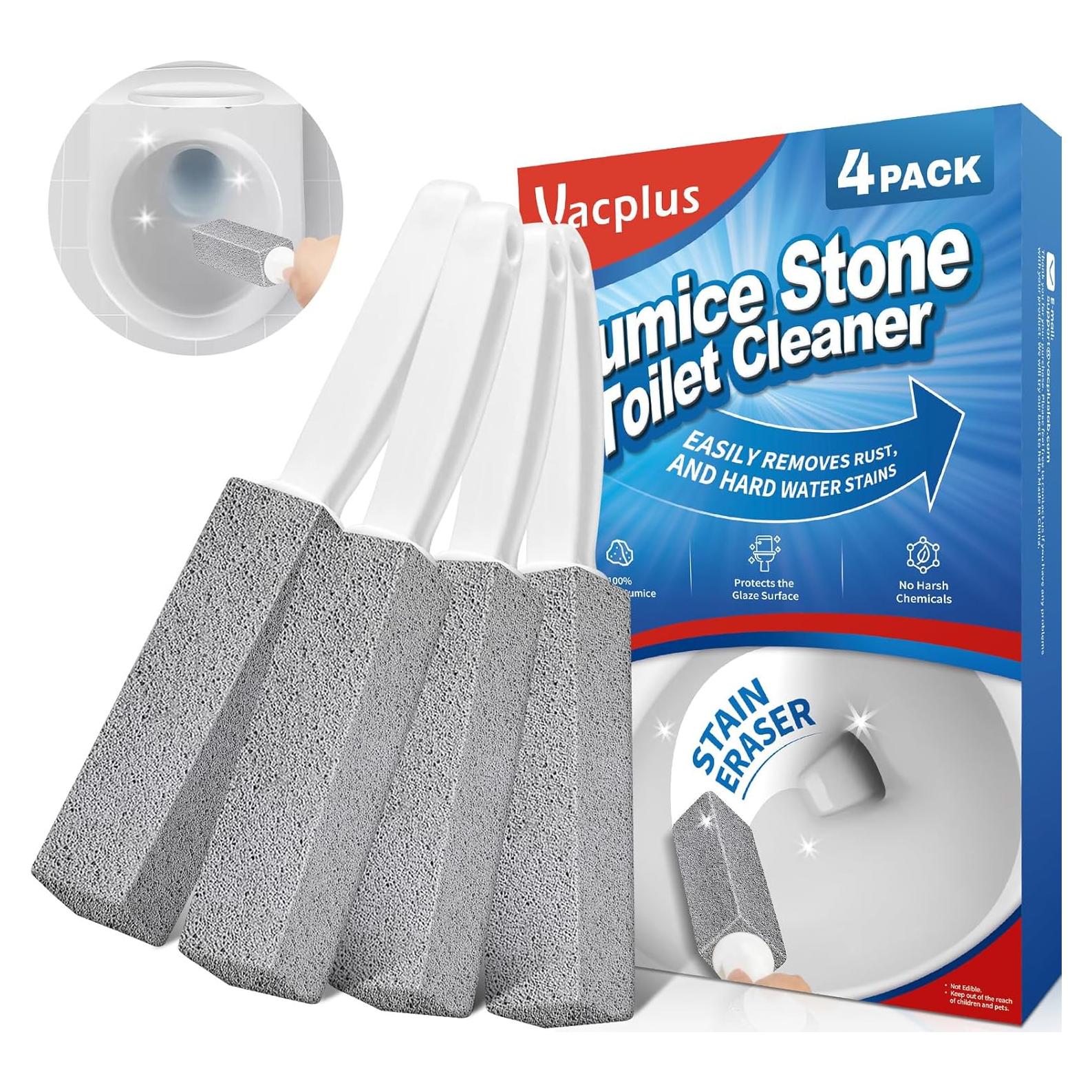 Cepillo de Inodoro Vacplus - 4 Unidades de Piedra Pómez Ecológica