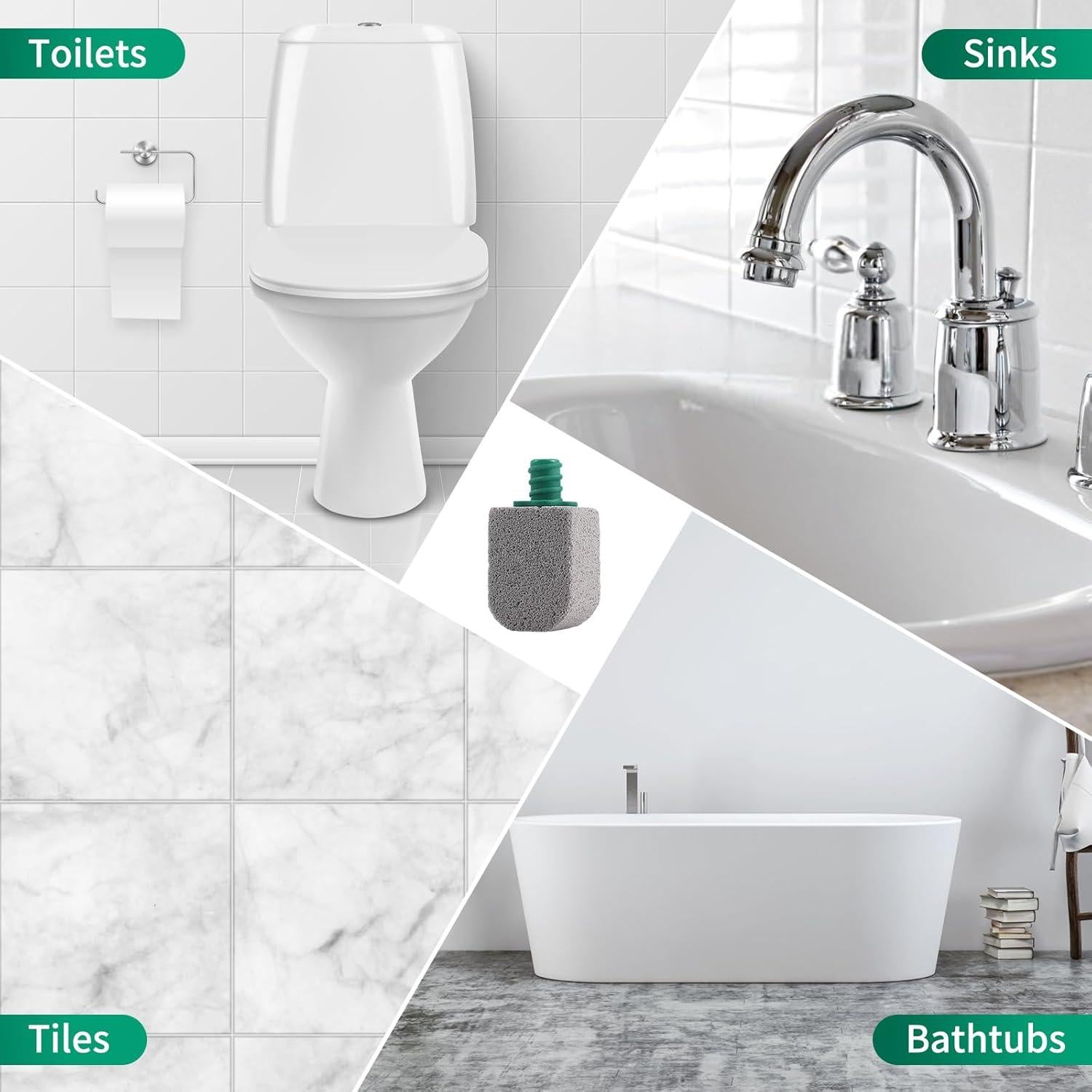 Limpiador de Inodoro de Piedra Pómez YIWEIIWN con Mango Largo y 10 Repuestos